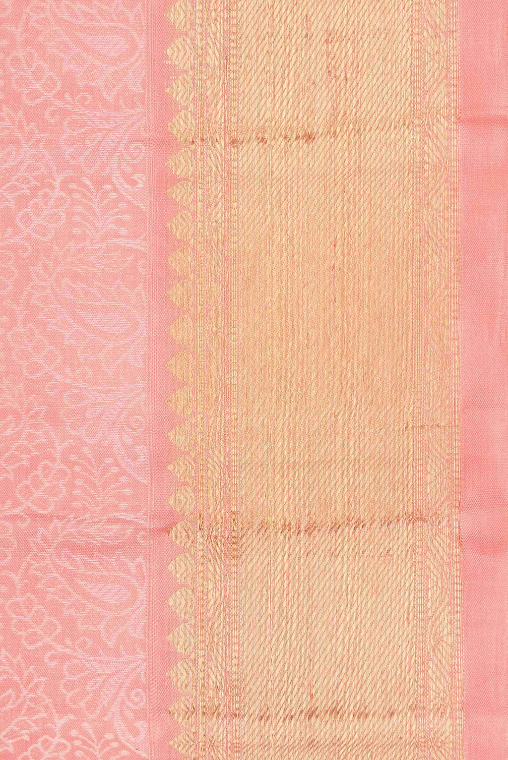 Pure Silk Pure Zari Pink Dual Tone Kanchipuram Saree