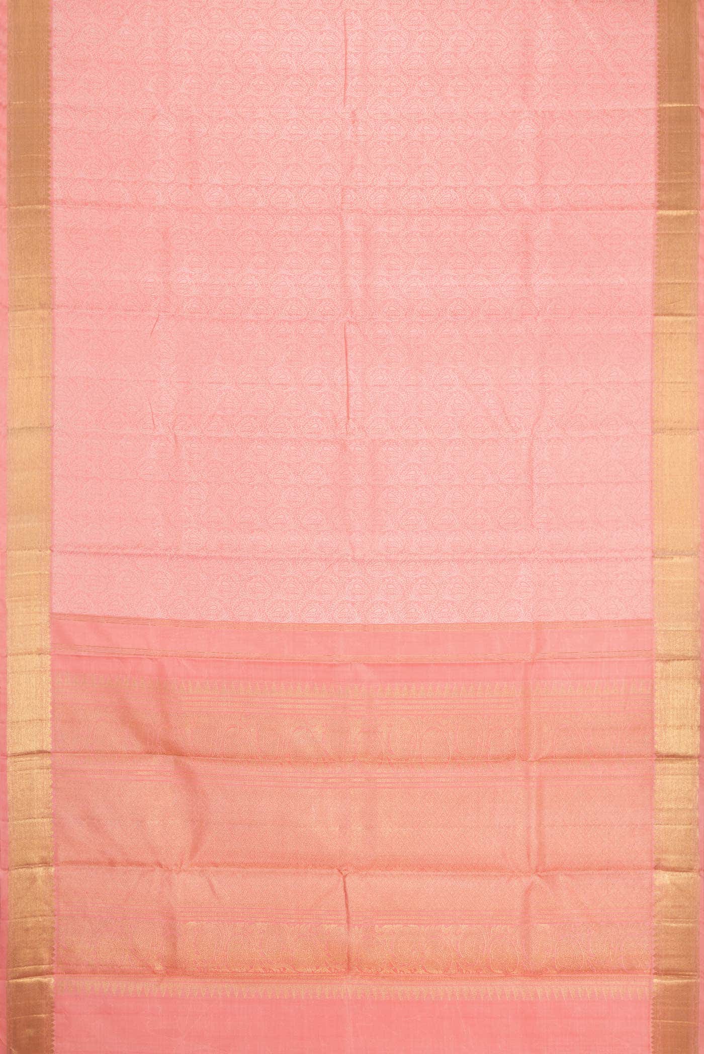 Pure Silk Pure Zari Pink Dual Tone Kanchipuram Saree
