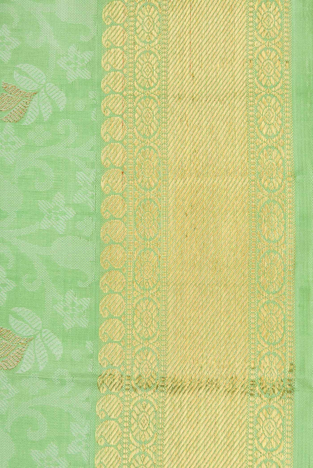 Pure Silk Pure Zari Light Green Dual Tone Kanchipuram Saree