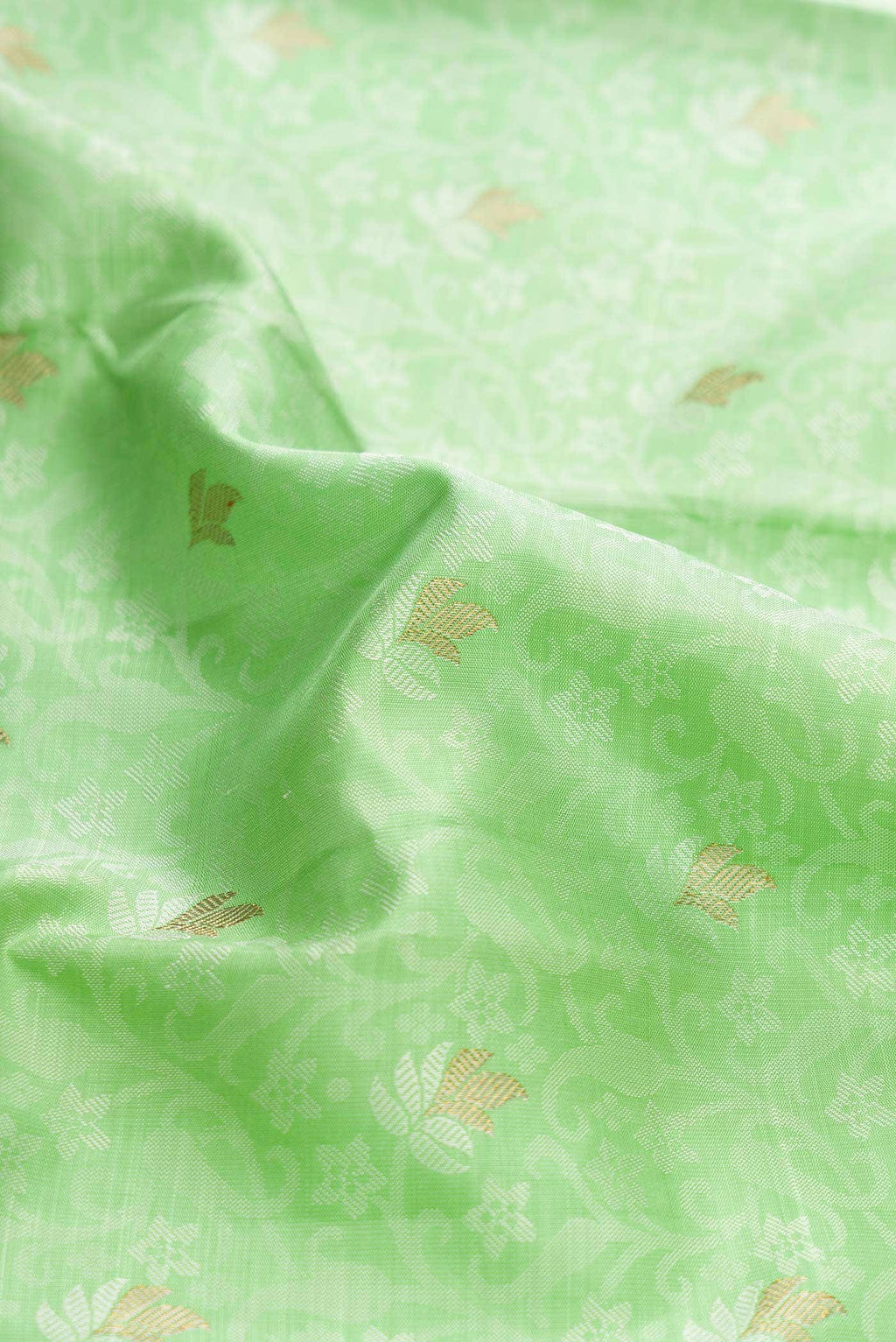 Pure Silk Pure Zari Light Green Dual Tone Kanchipuram Saree