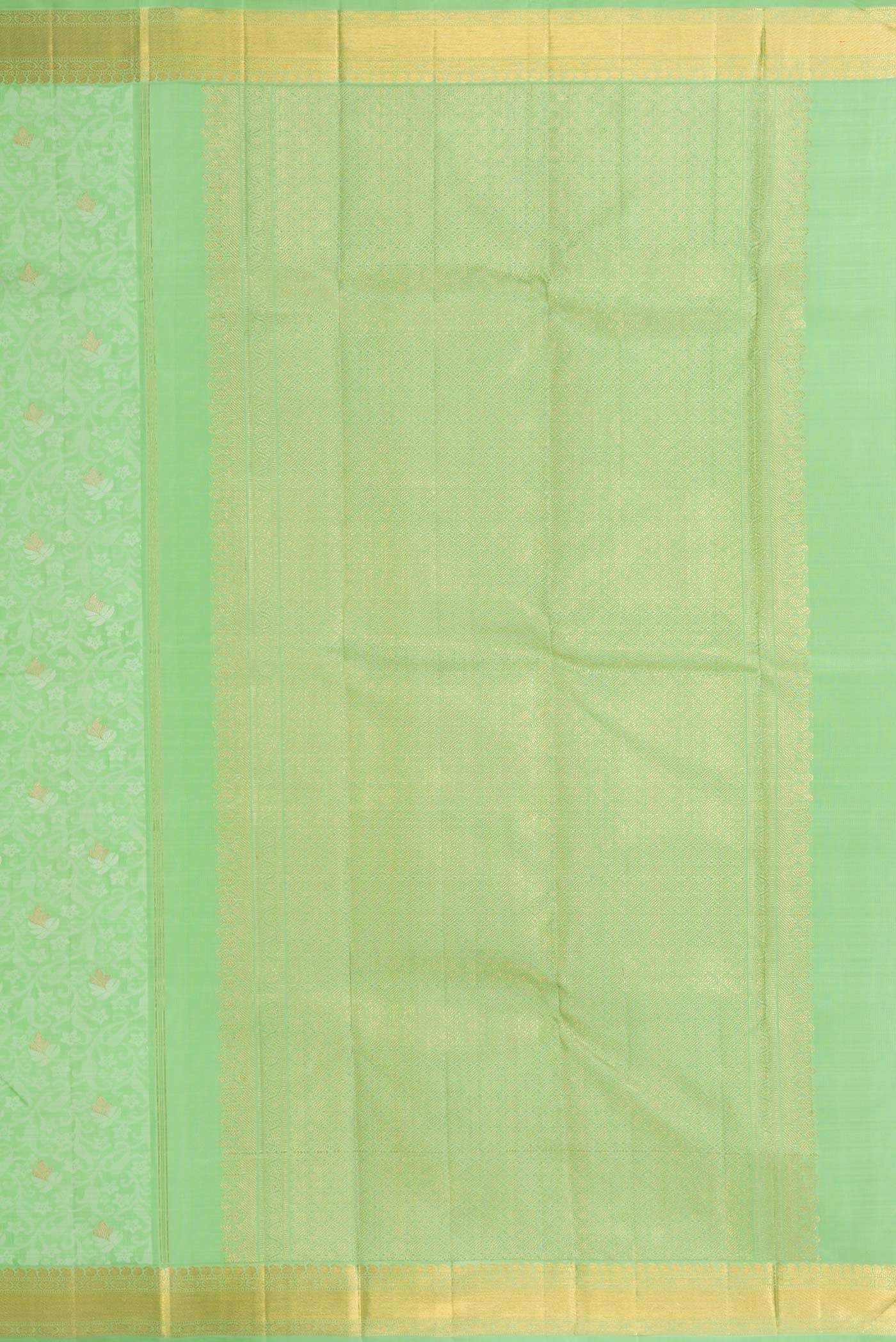 Pure Silk Pure Zari Light Green Dual Tone Kanchipuram Saree