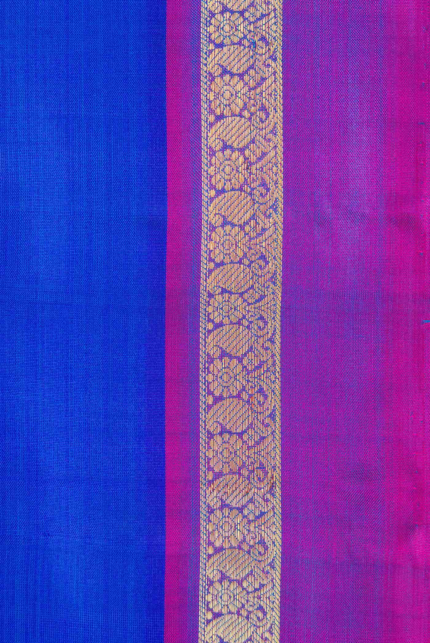Pure Silk Pure Zari Sky Blue Dual Tone Kanchipuram Saree