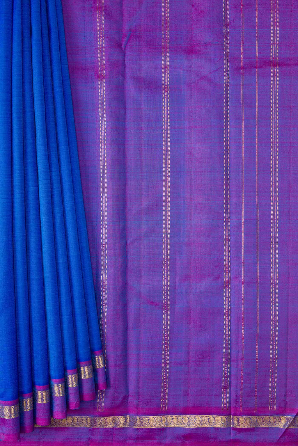 Pure Silk Pure Zari Sky Blue Dual Tone Kanchipuram Saree