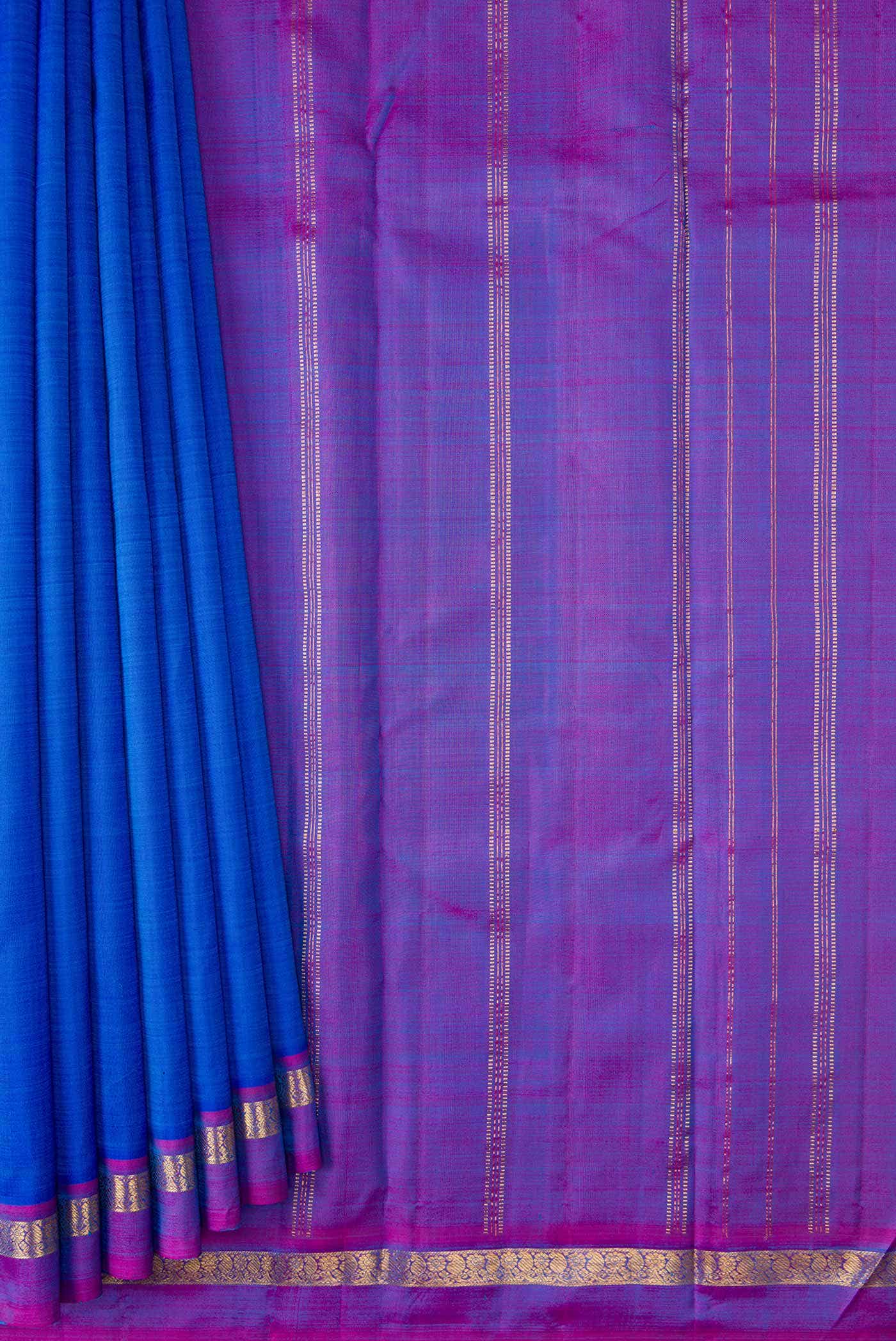 Pure Silk Pure Zari Sky Blue Dual Tone Kanchipuram Saree
