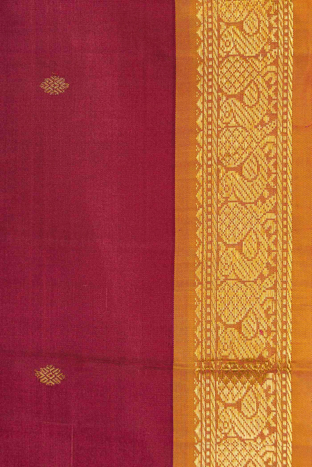Pure Silk Pure Zari Maroon Dual Tone Kanchipuram Saree