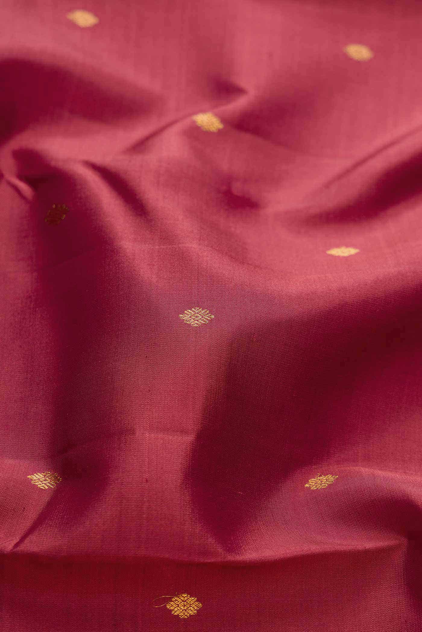 Pure Silk Pure Zari Maroon Dual Tone Kanchipuram Saree