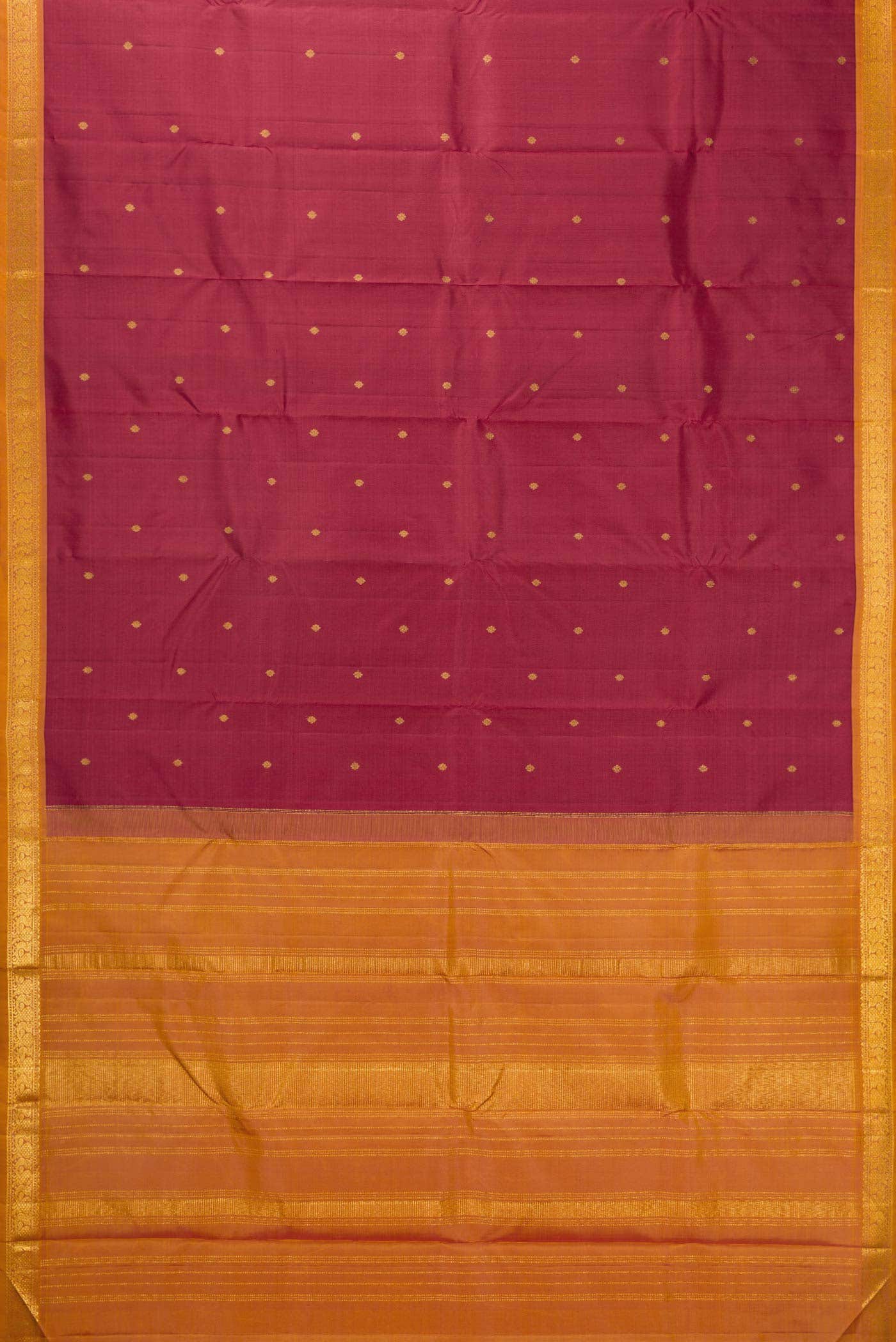 Pure Silk Pure Zari Maroon Dual Tone Kanchipuram Saree