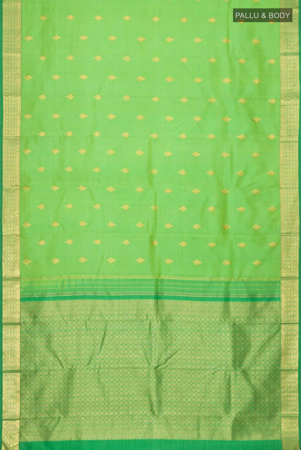 Parrot Green Kanchipuram Silk Saree