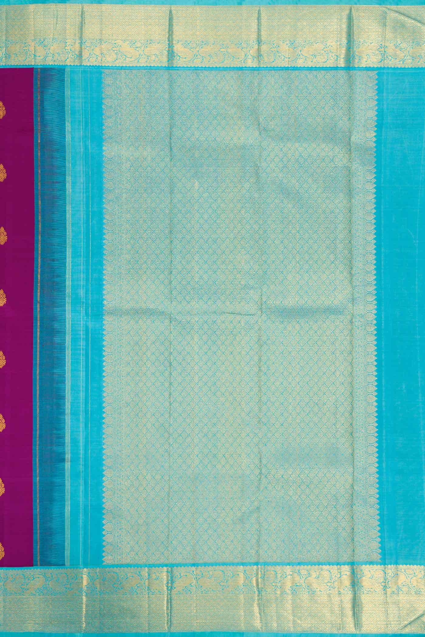 Pure Silk Pure Zari Purple Dual Tone Kanchipuram Saree