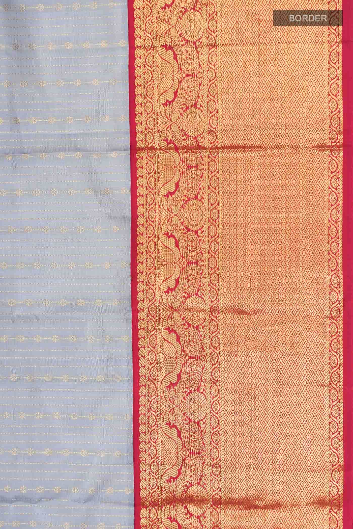 Grey Kanchipuram Silk Saree