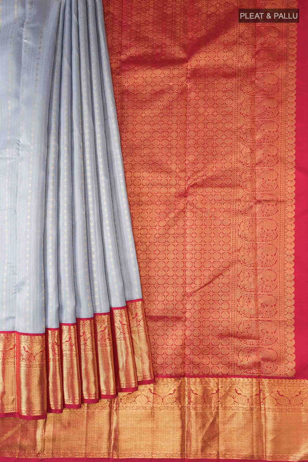 Grey Kanchipuram Silk Saree