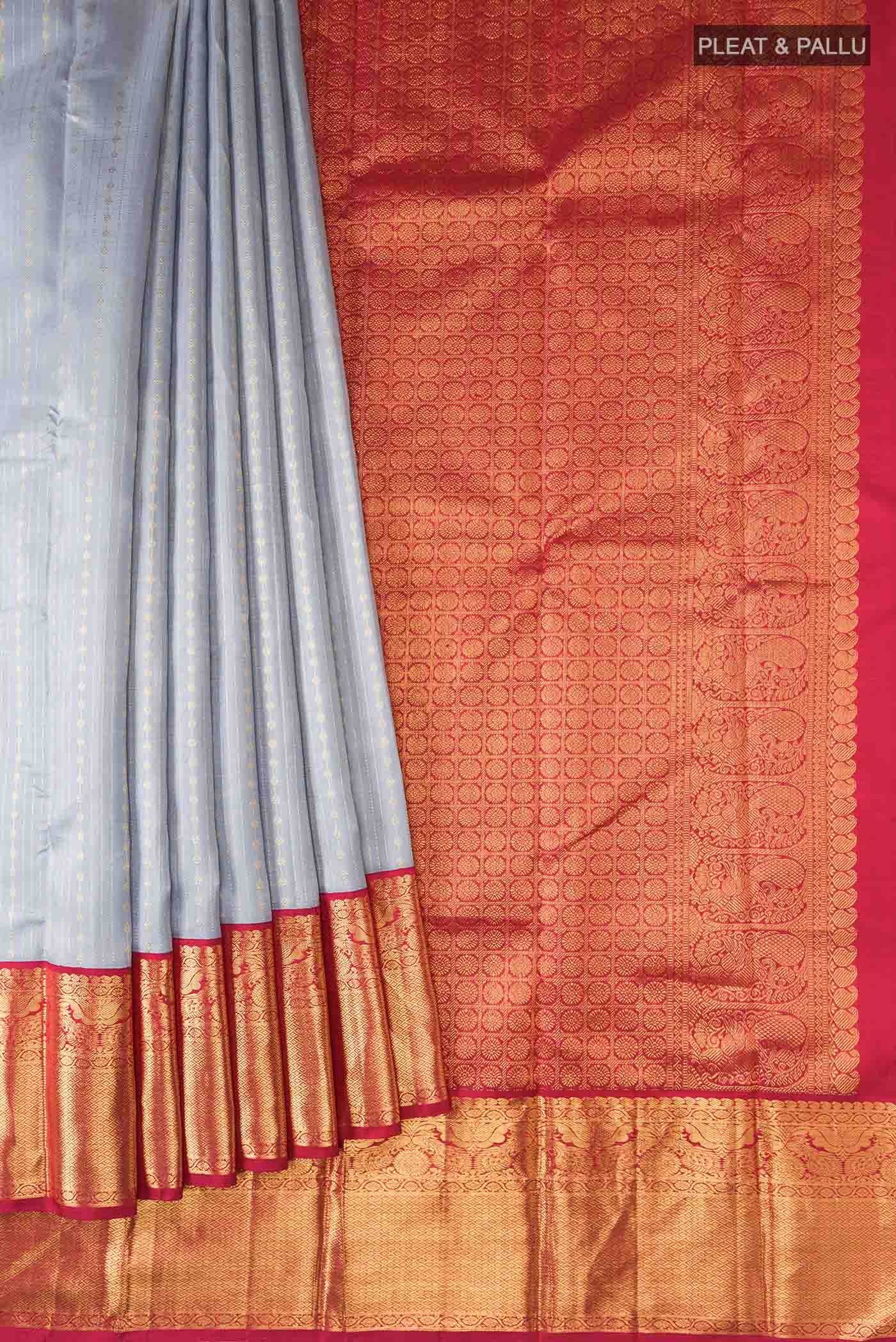 Grey Kanchipuram Silk Saree