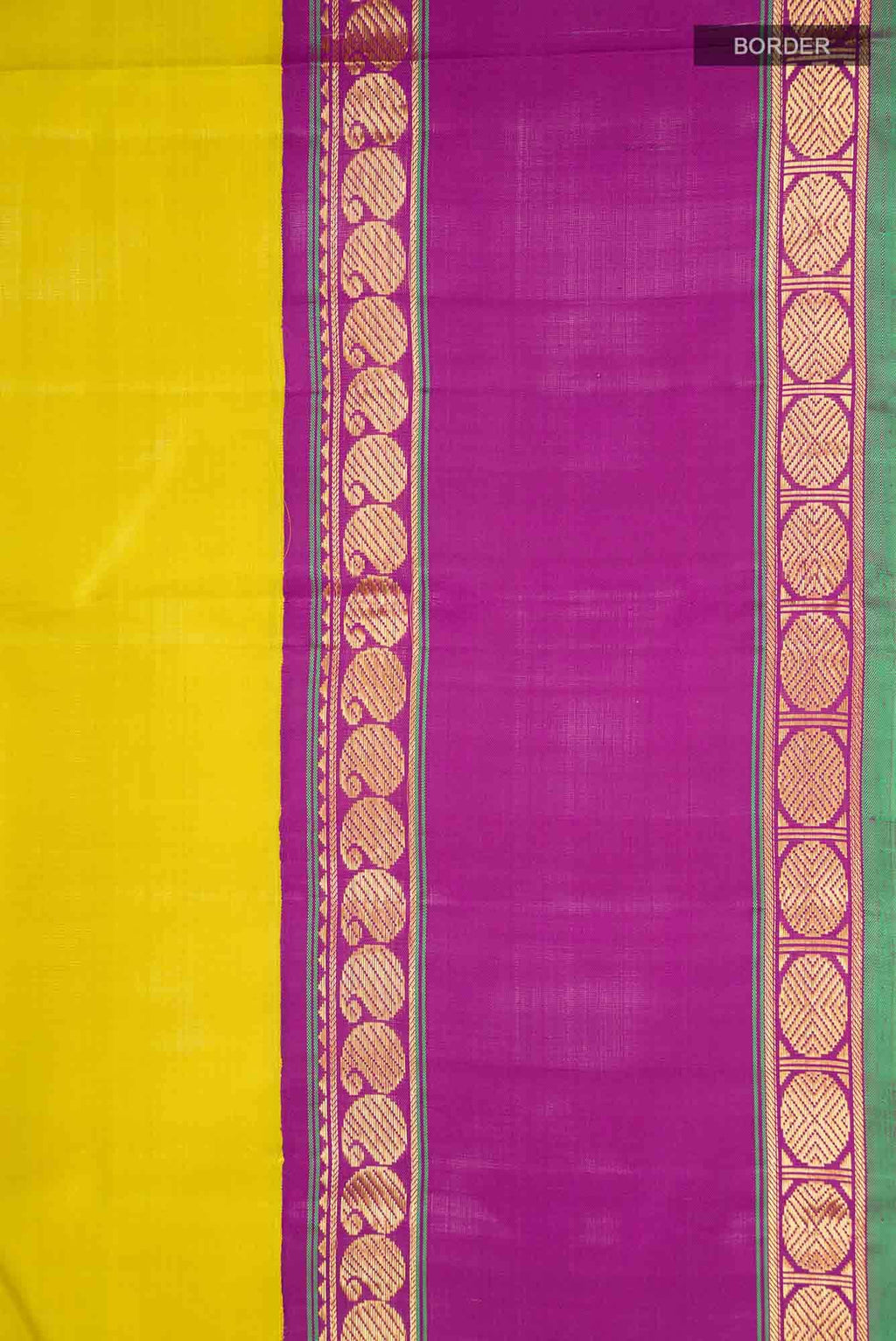 Pure Silk Pure Zari Yellow Kanchipuram Saree