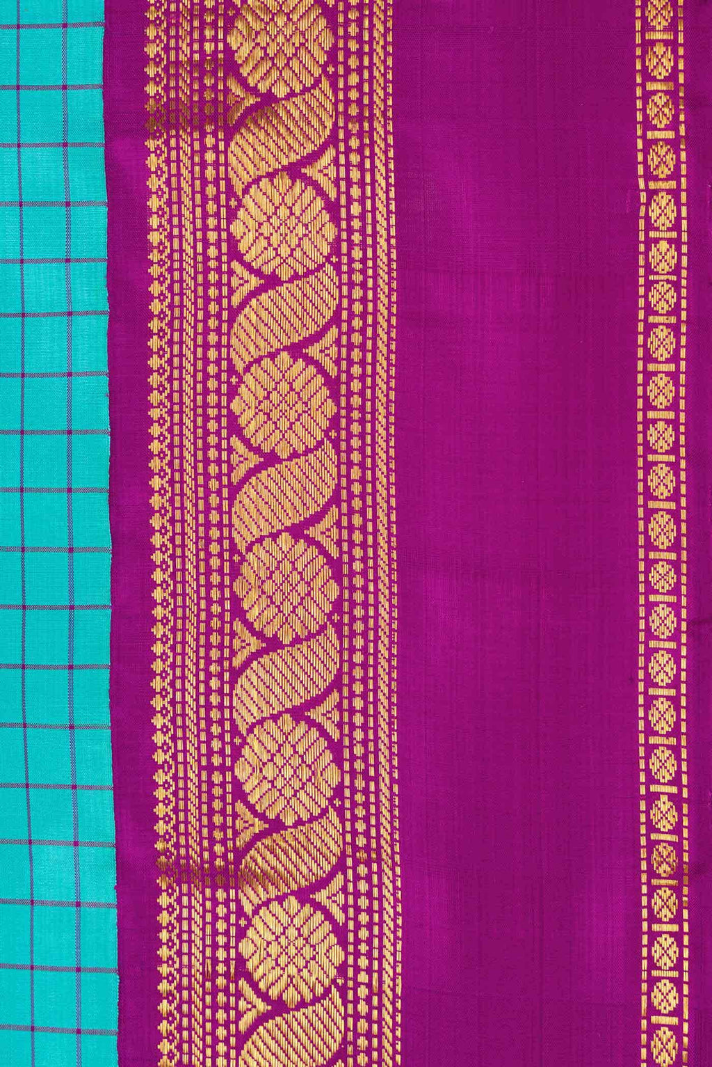 Pure Silk Pure Zari Sky Blue Dual Tone Kanchipuram Saree