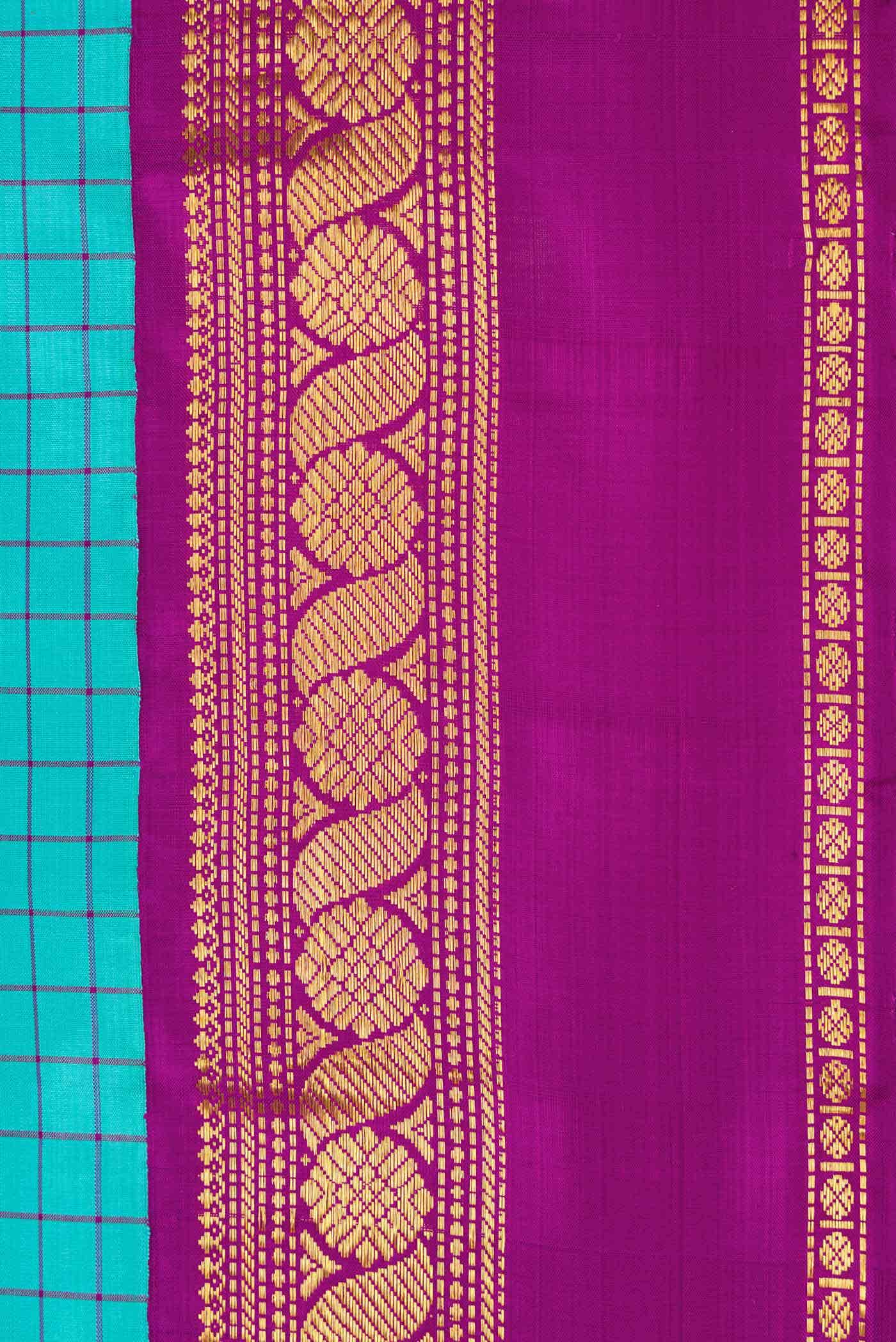 Pure Silk Pure Zari Sky Blue Dual Tone Kanchipuram Saree