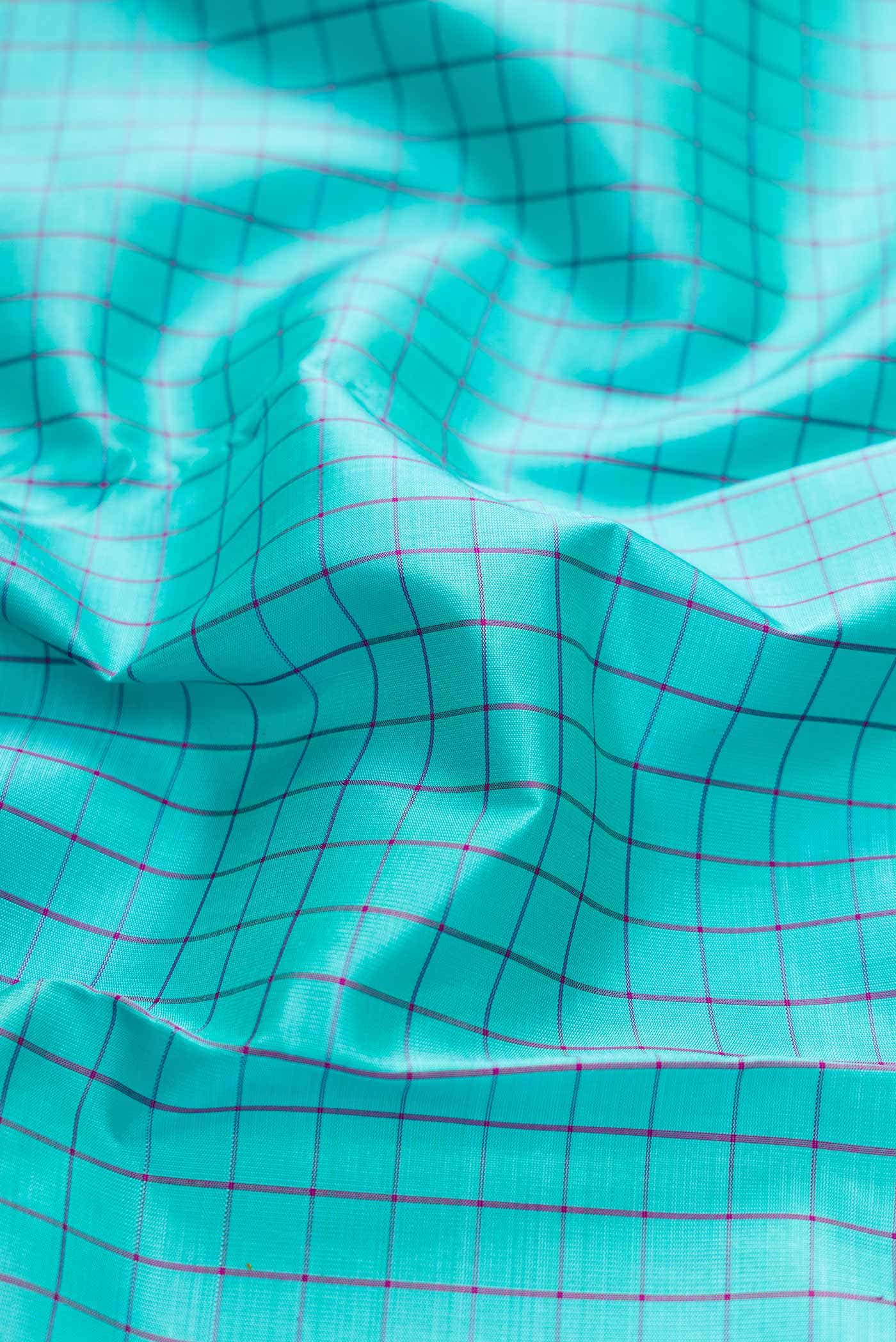 Pure Silk Pure Zari Sky Blue Dual Tone Kanchipuram Saree
