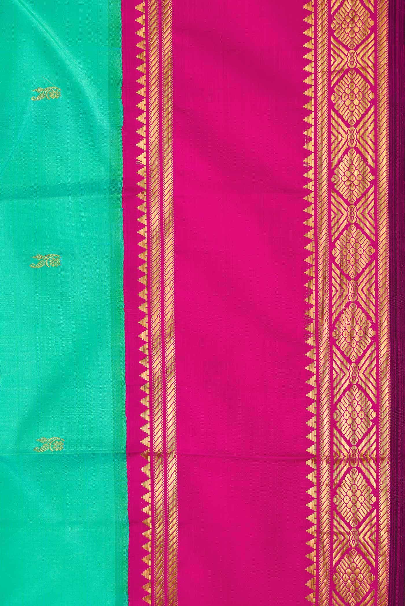 Sea Green Dual Tone Kanchipuram Silk Saree