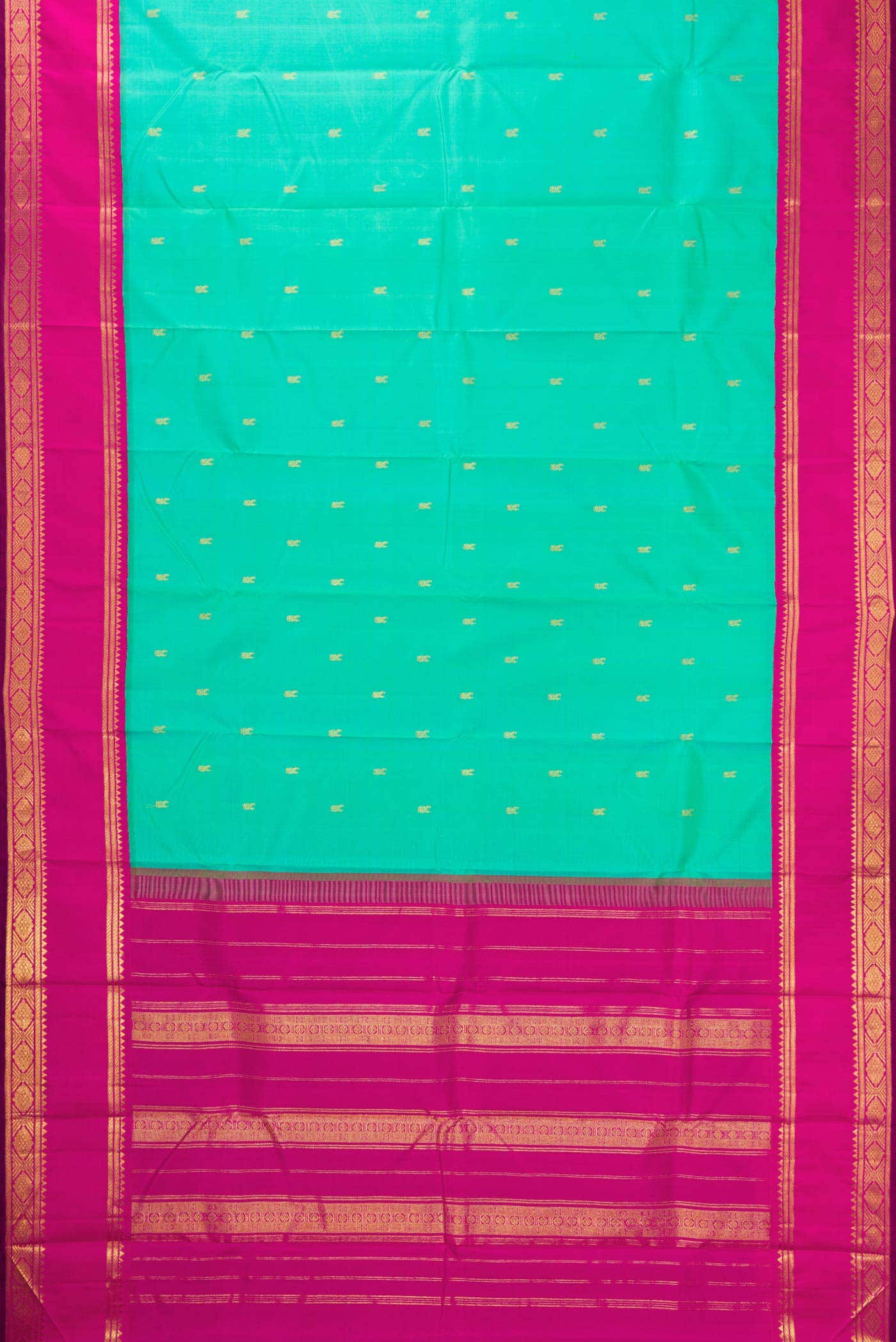 Sea Green Dual Tone Kanchipuram Silk Saree