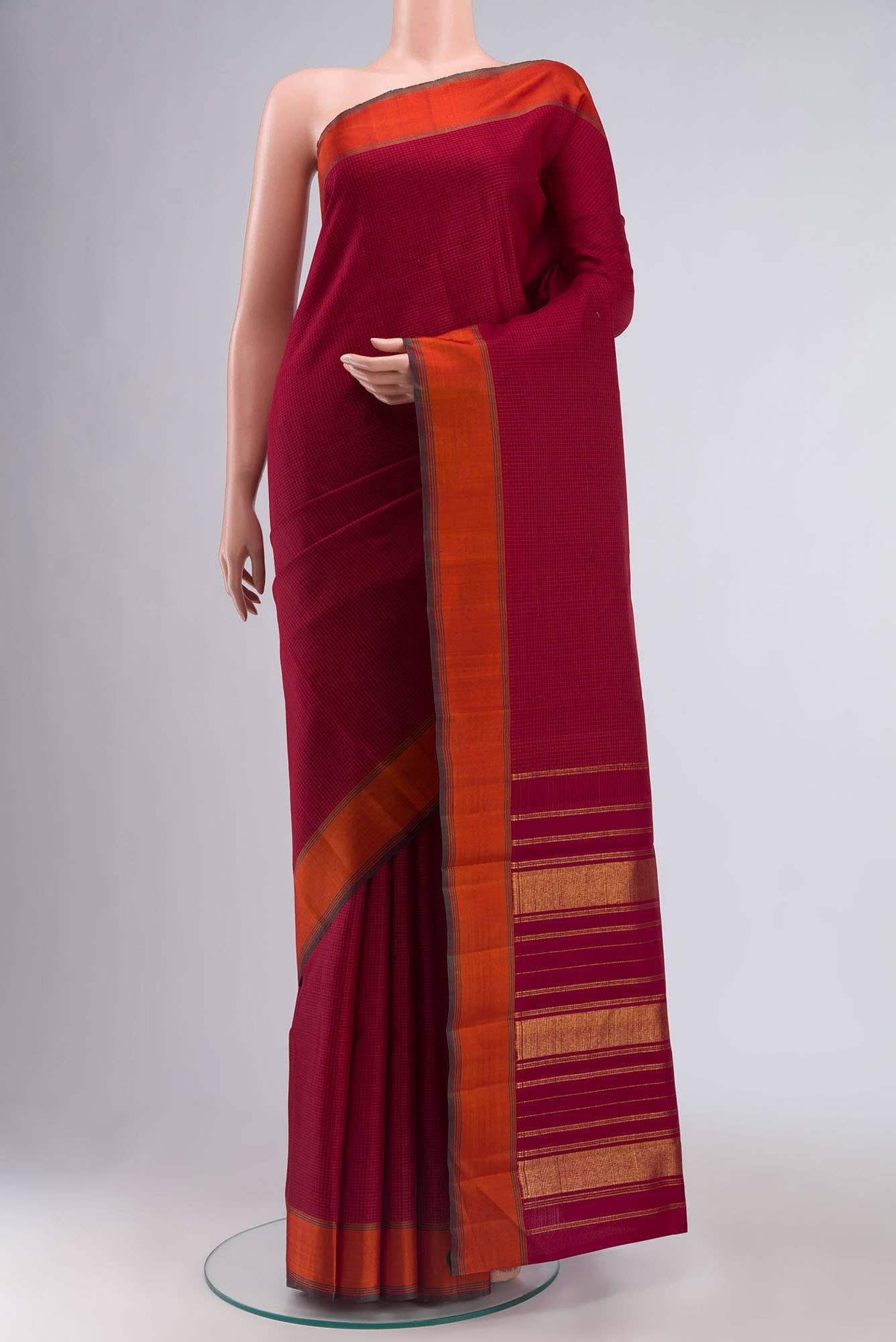 Maroon Kanchipuram Silk Saree