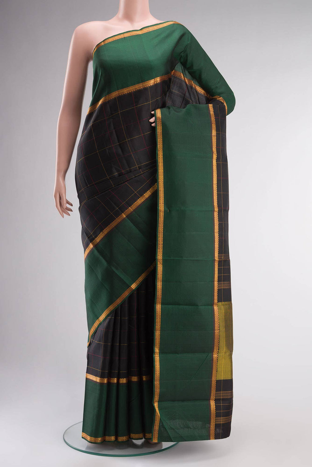 Black Kanchipuram Silk Saree