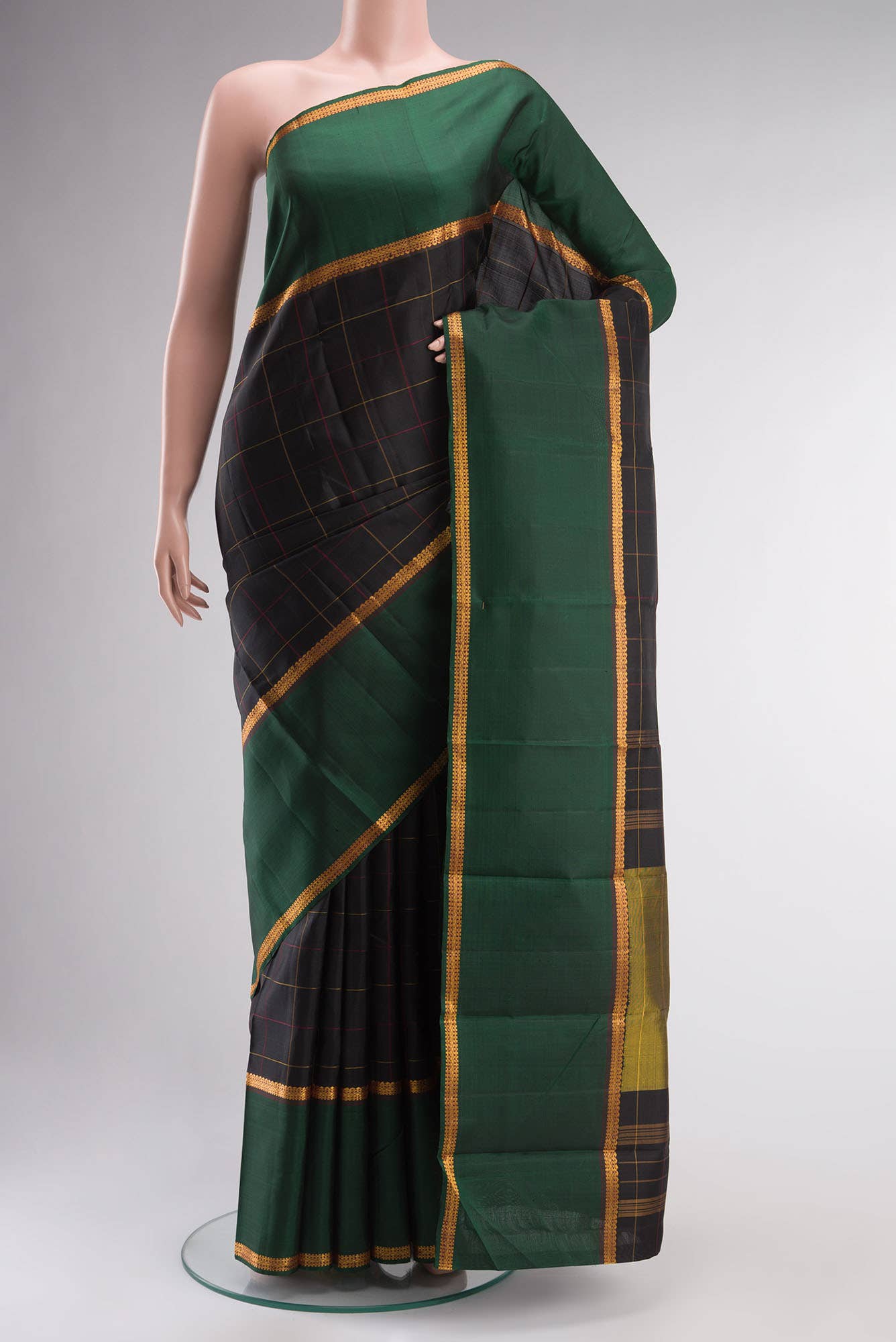 Black Kanchipuram Silk Saree