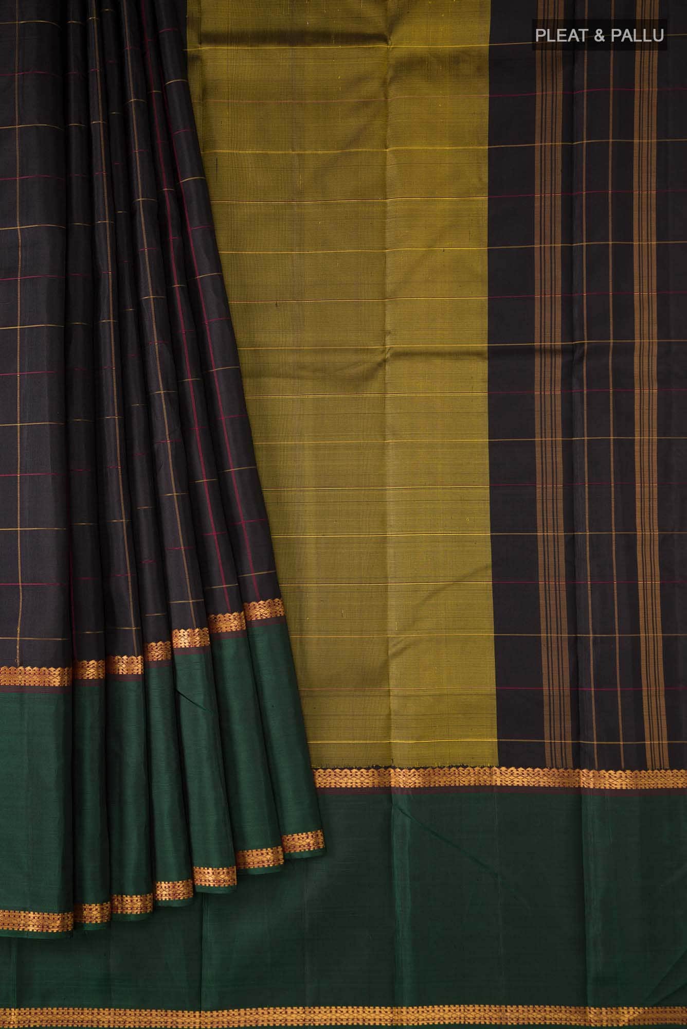 Black Kanchipuram Silk Saree