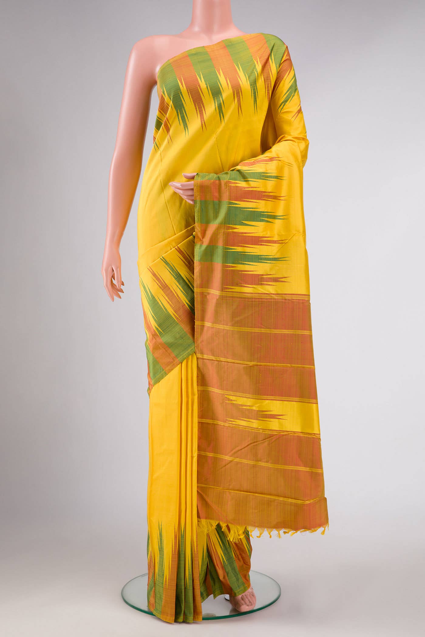 Yellow Dual Tone Kanchipuram Silk Saree