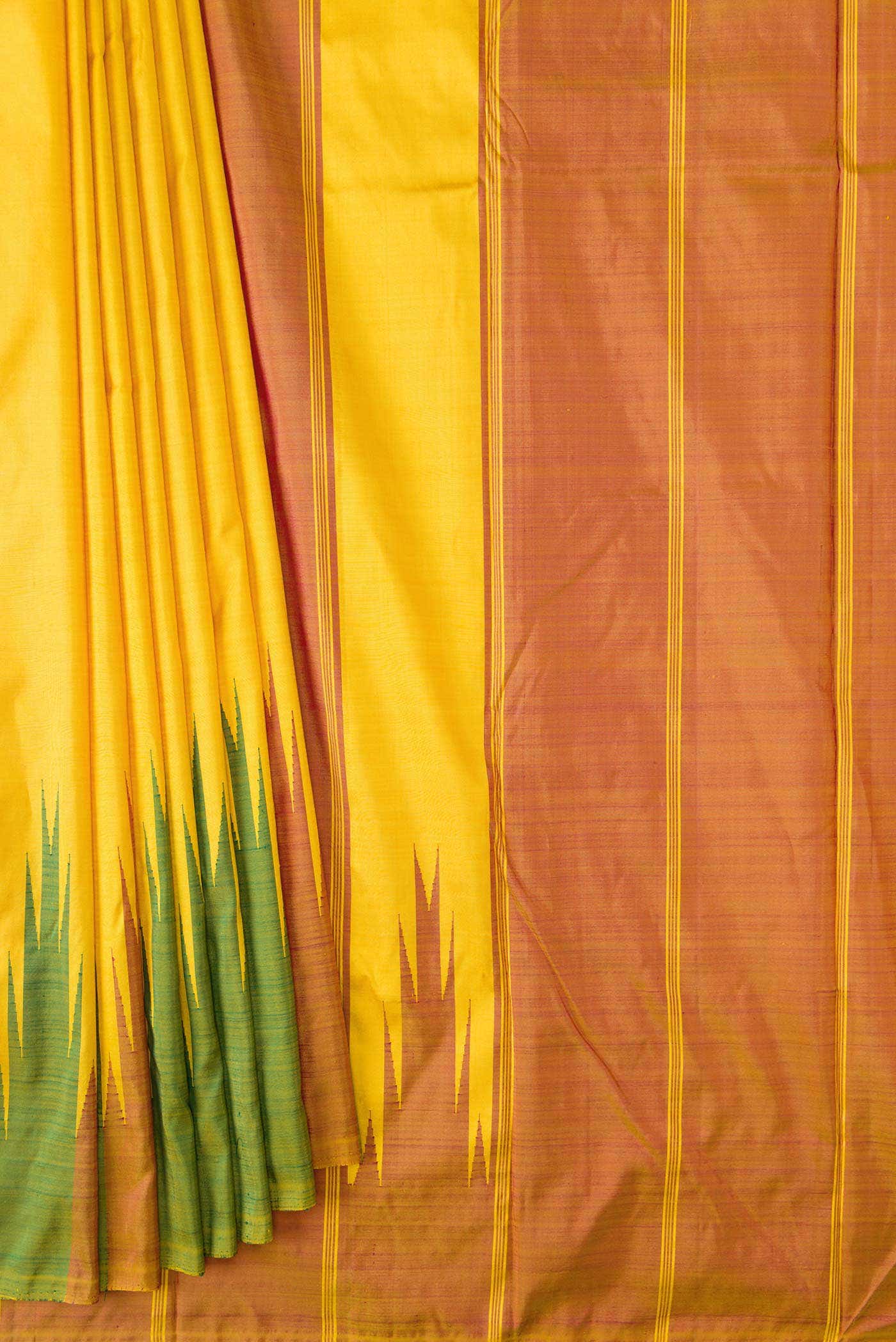 Yellow Dual Tone Kanchipuram Silk Saree
