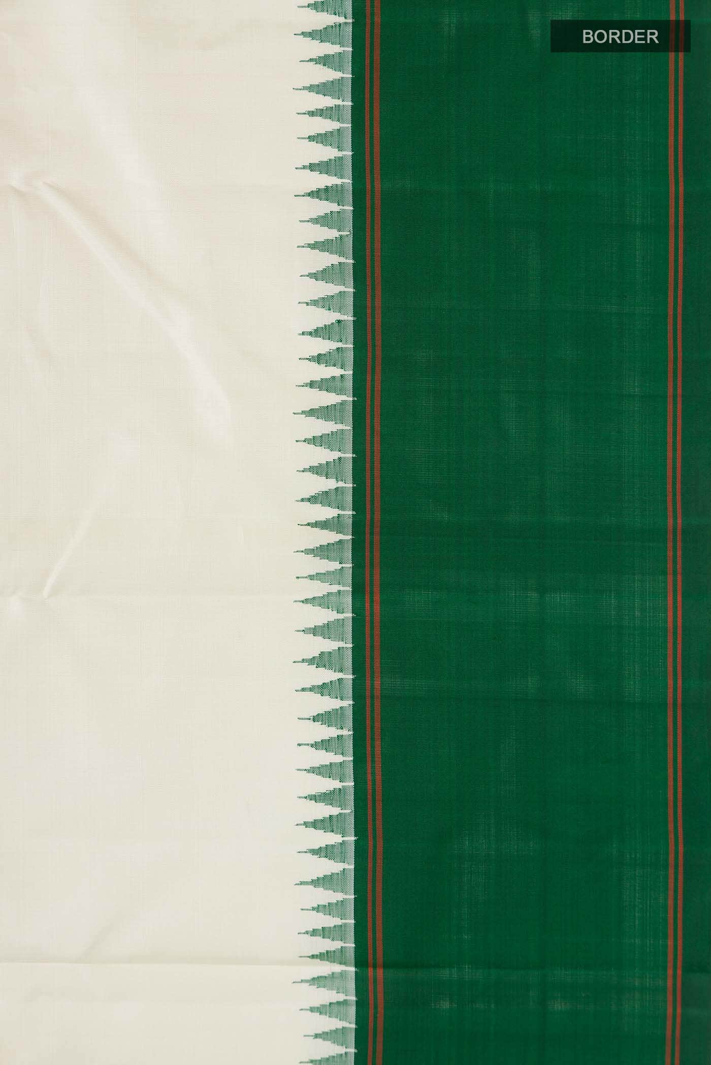 Off White Kanchipuram Silk Saree