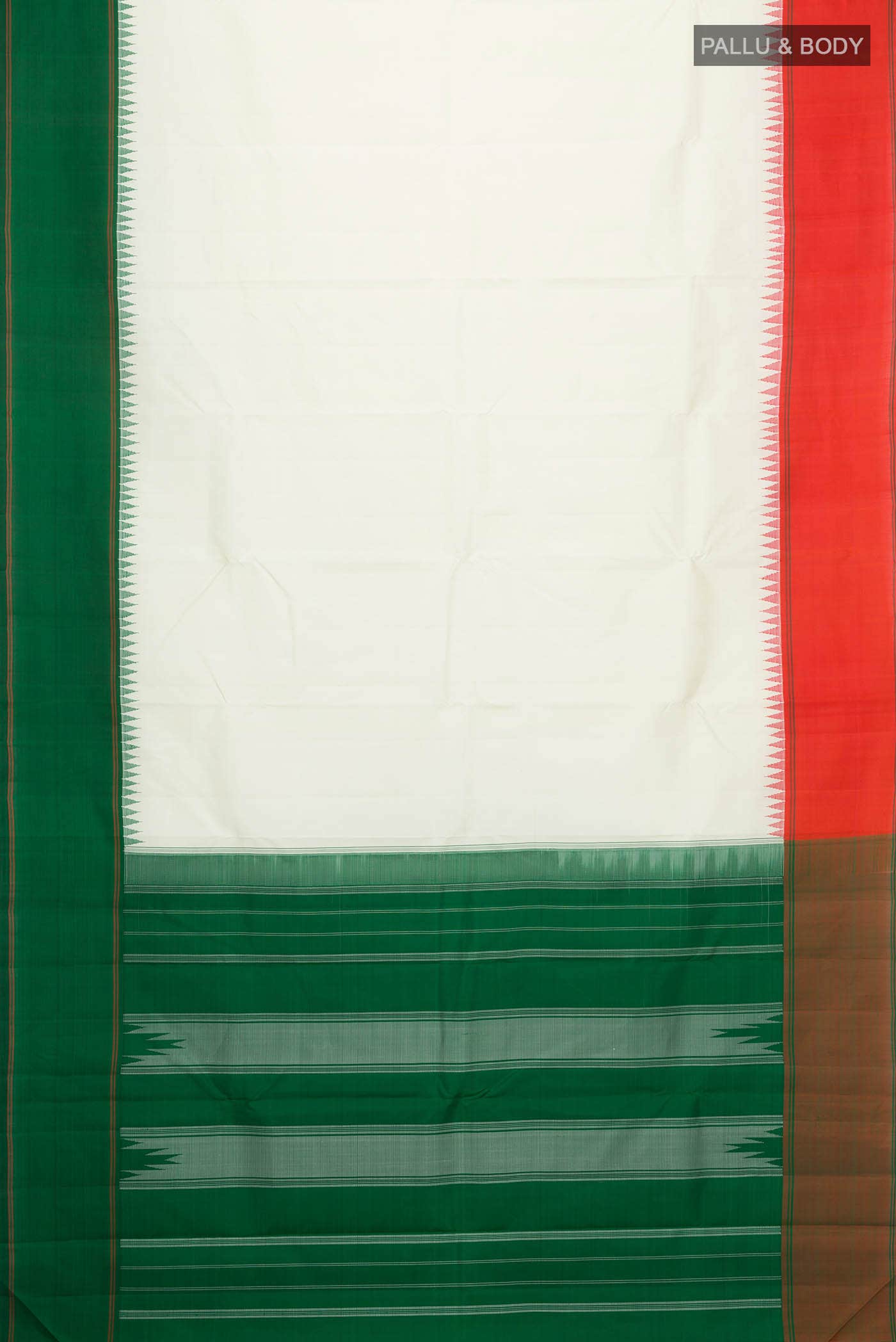 Off White Kanchipuram Silk Saree