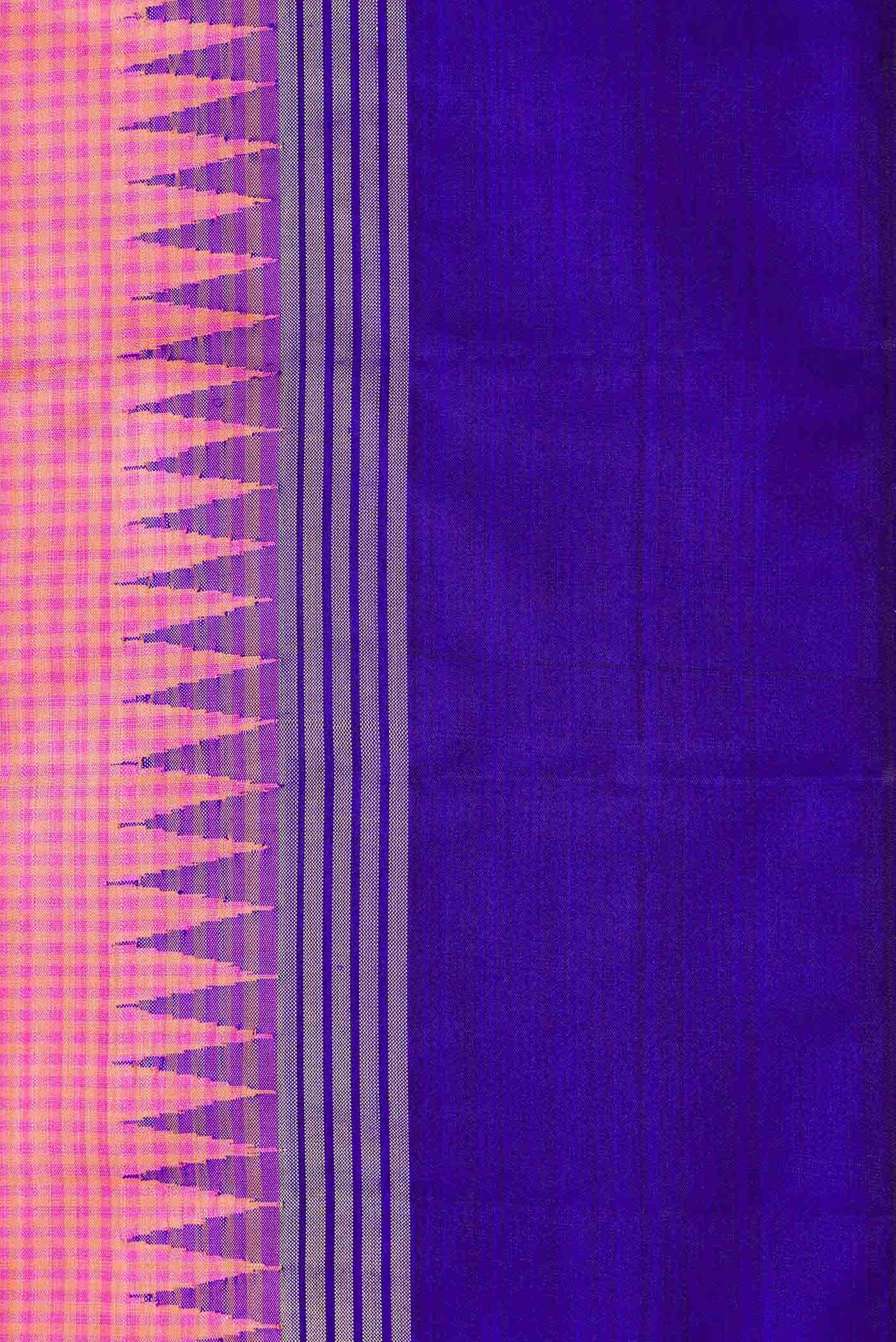 Pure Silk Pure Zari Pink Dual Tone Kanchipuram Saree