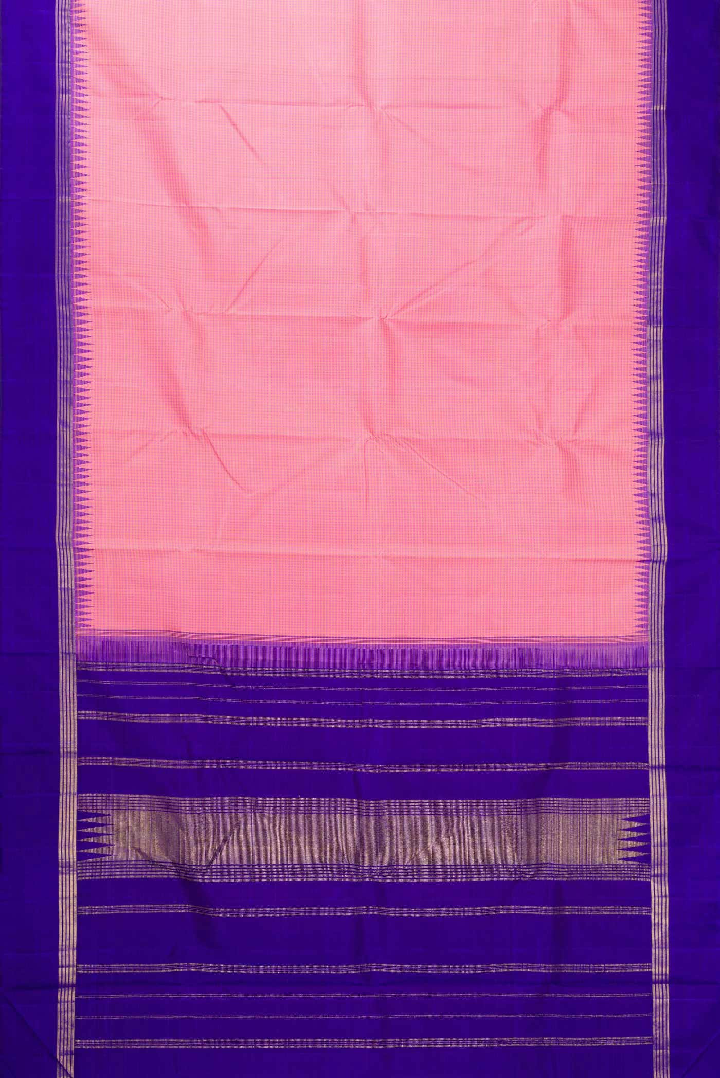 Pure Silk Pure Zari Pink Dual Tone Kanchipuram Saree