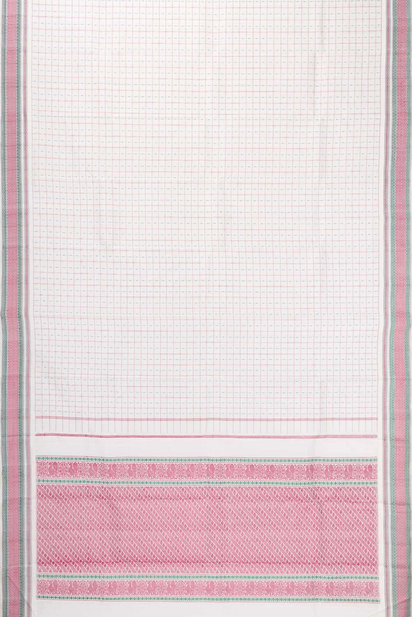 Off White Dual Tone Kanchipuram Silk Saree