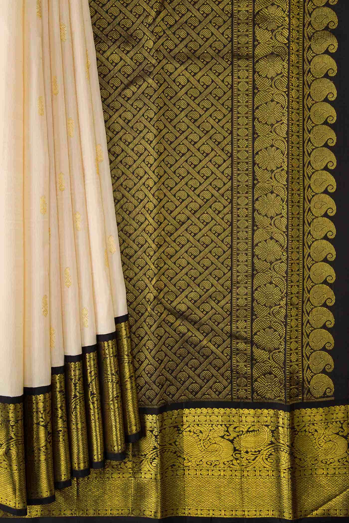 Pure Silk Pure Zari Sandal Kanchipuram Saree