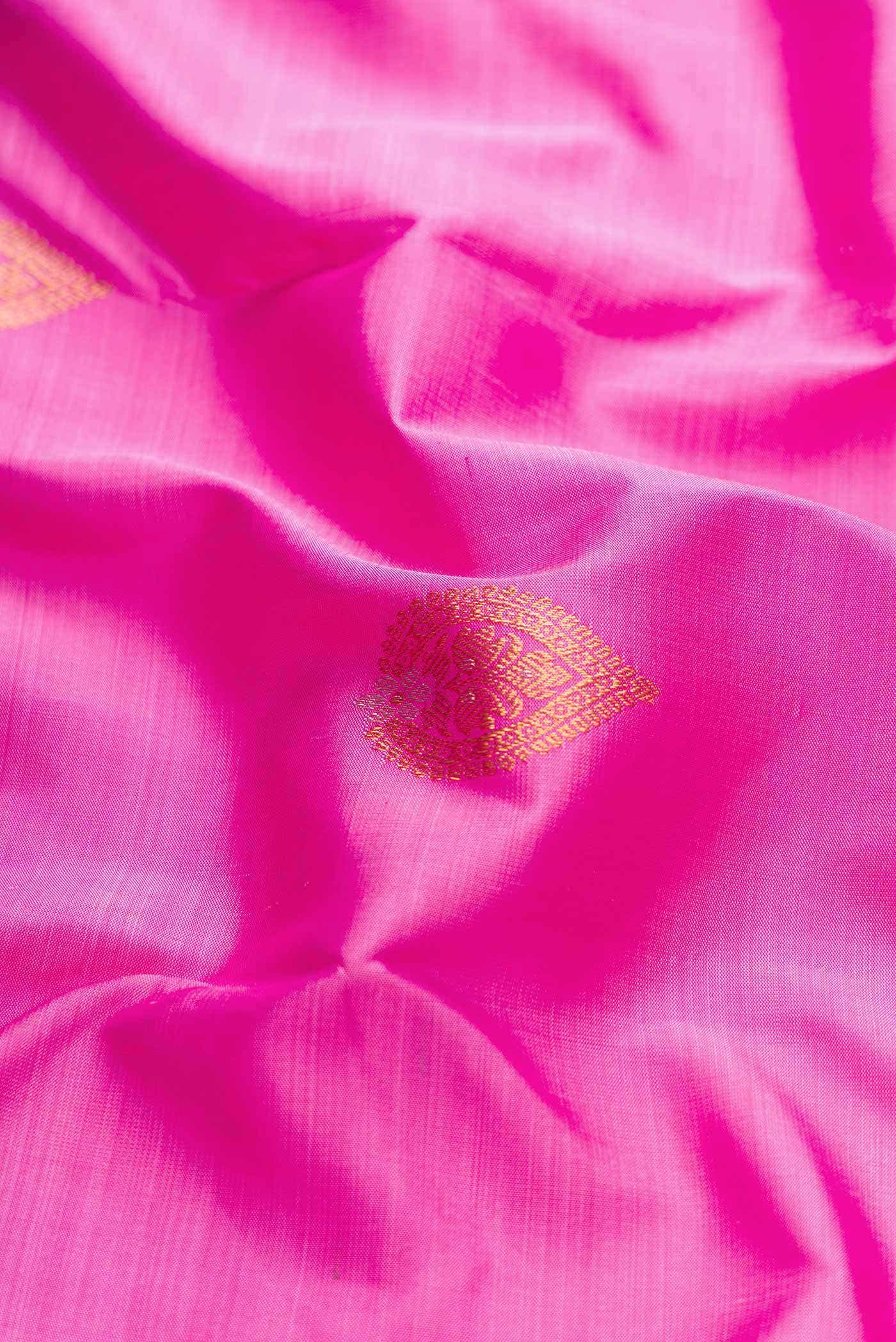 Pure Silk Pure Zari Pink Dual Tone Kanchipuram Saree
