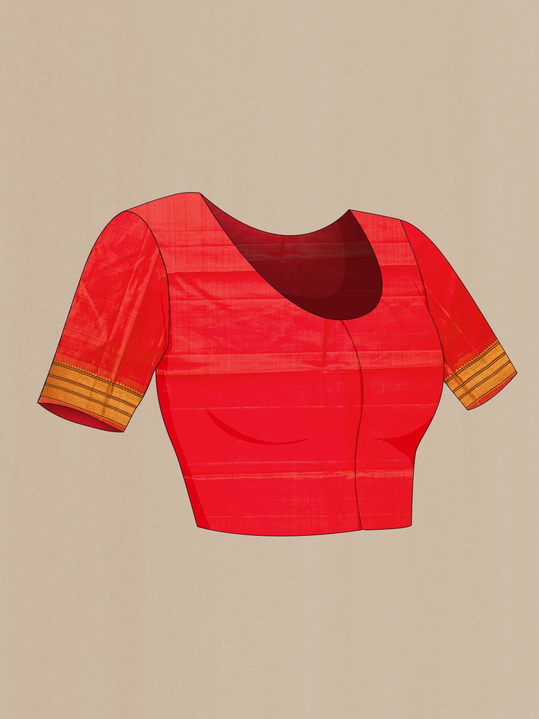 Pure Silk Pure Zari Red Dual Tone Kanchipuram Saree