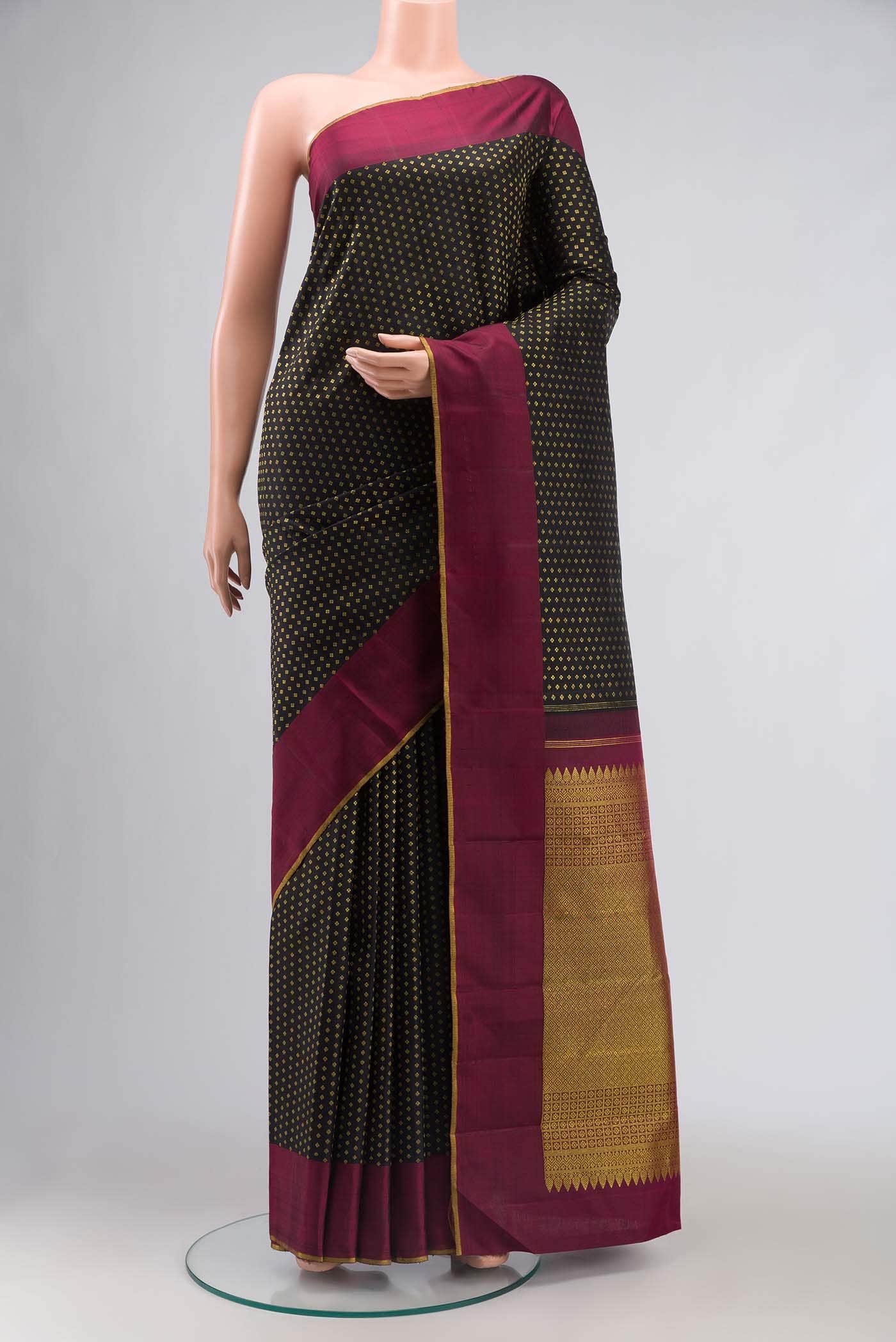 Black Kanchipuram Silk Saree
