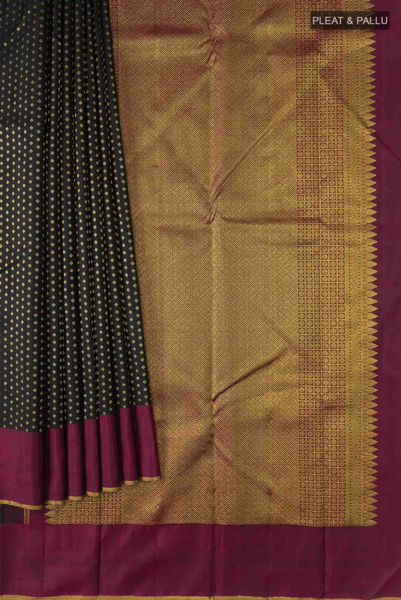 Black Kanchipuram Silk Saree