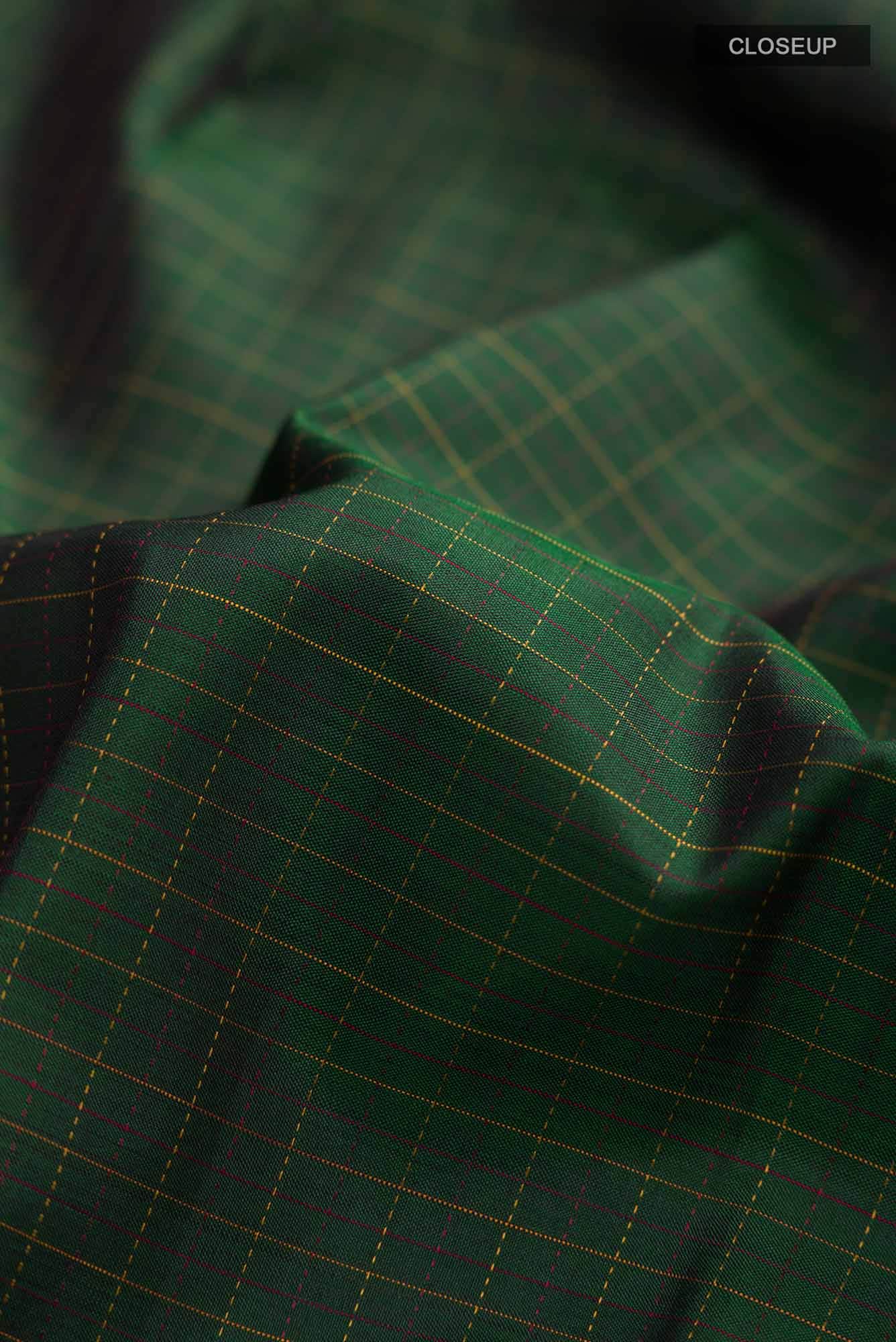 Bottle Green Kanchipuram Silk Saree