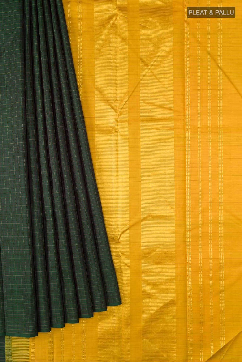 Bottle Green Kanchipuram Silk Saree