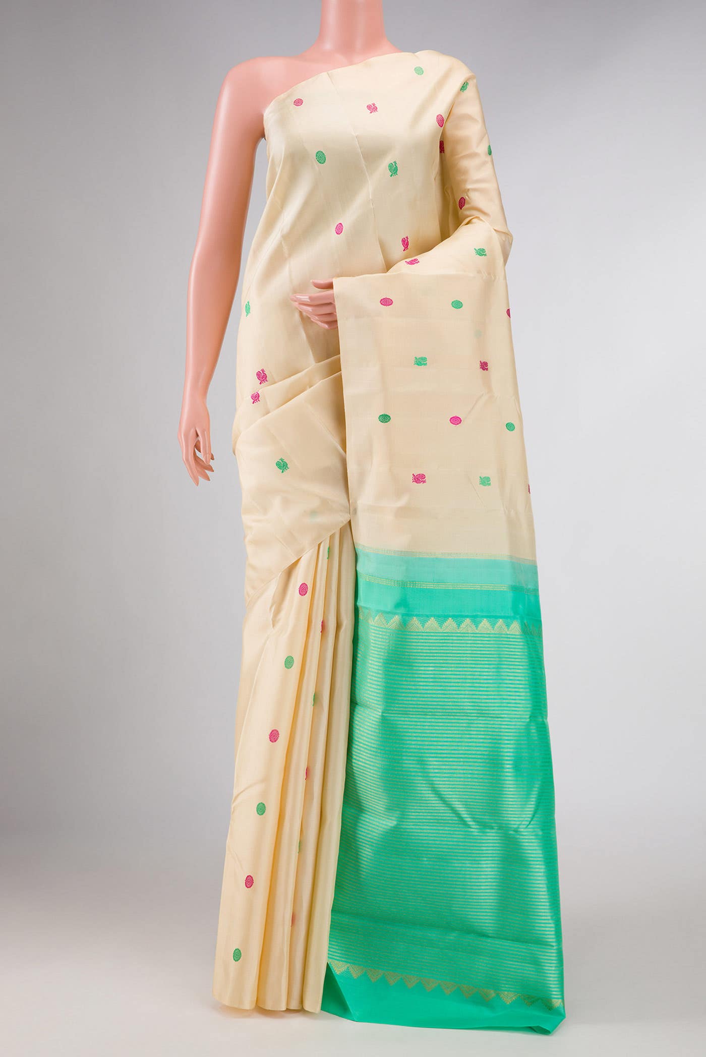 Pure Silk Pure Zari Sandal Dual Tone Kanchipuram Saree