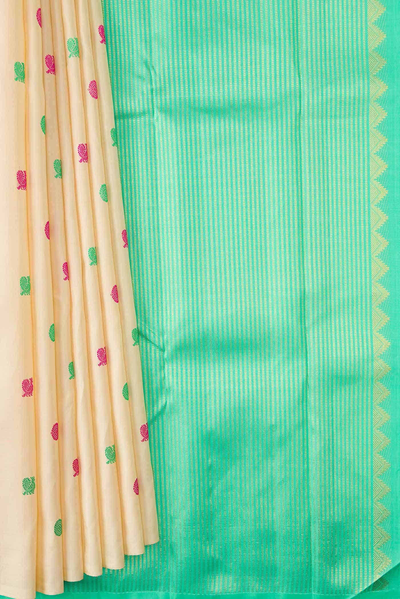 Pure Silk Pure Zari Sandal Dual Tone Kanchipuram Saree