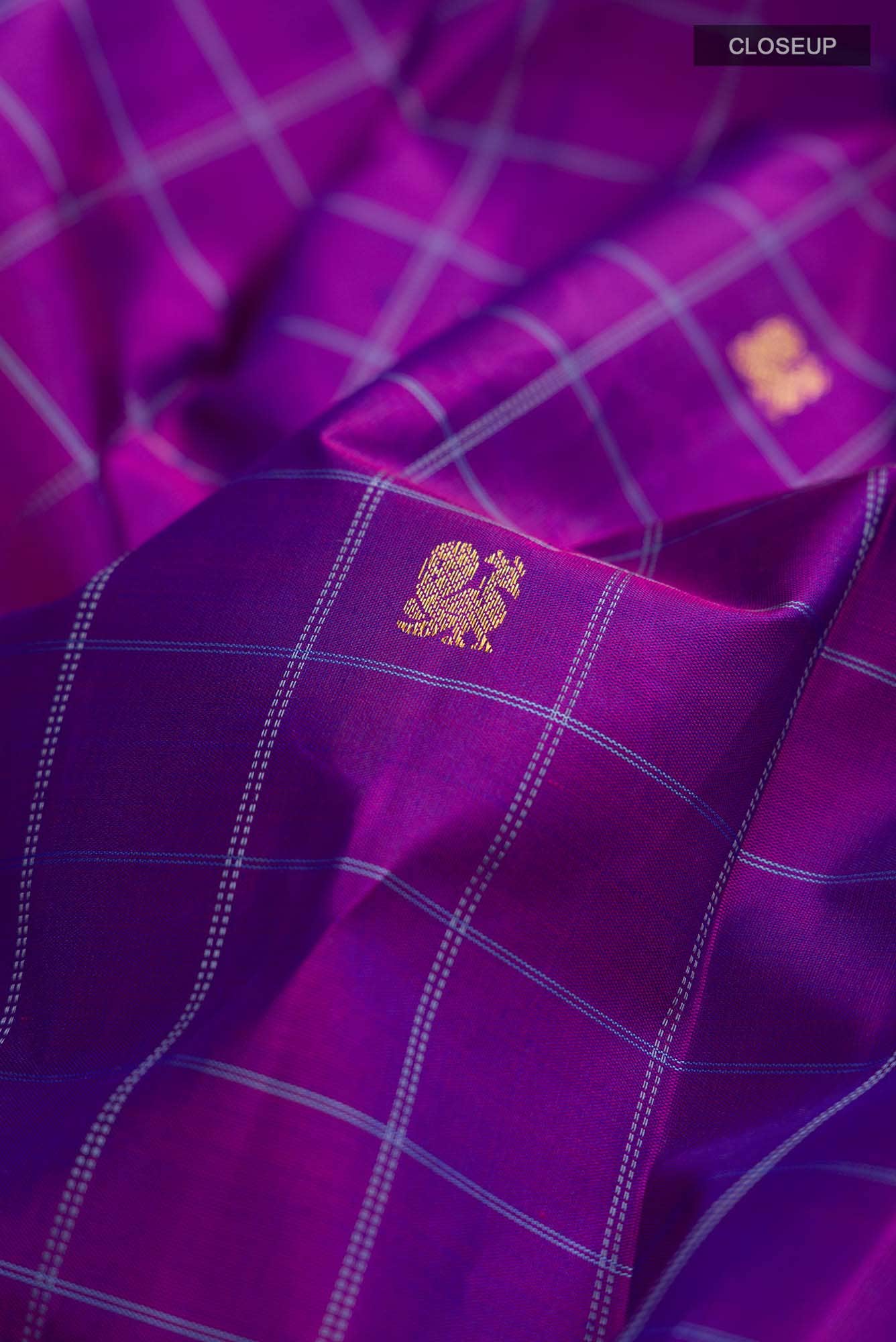 Purple Kanchipuram Silk Saree