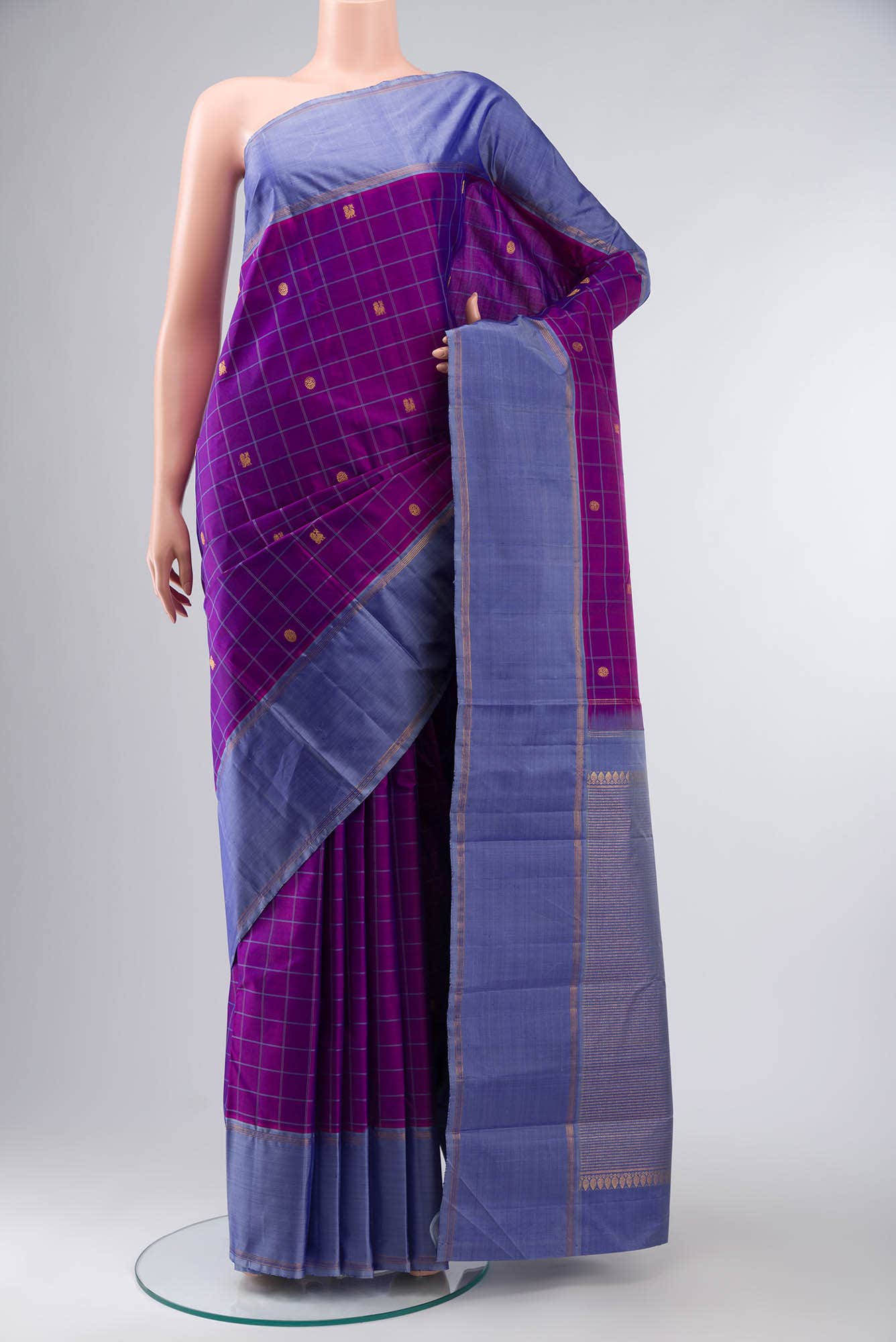 Purple Kanchipuram Silk Saree