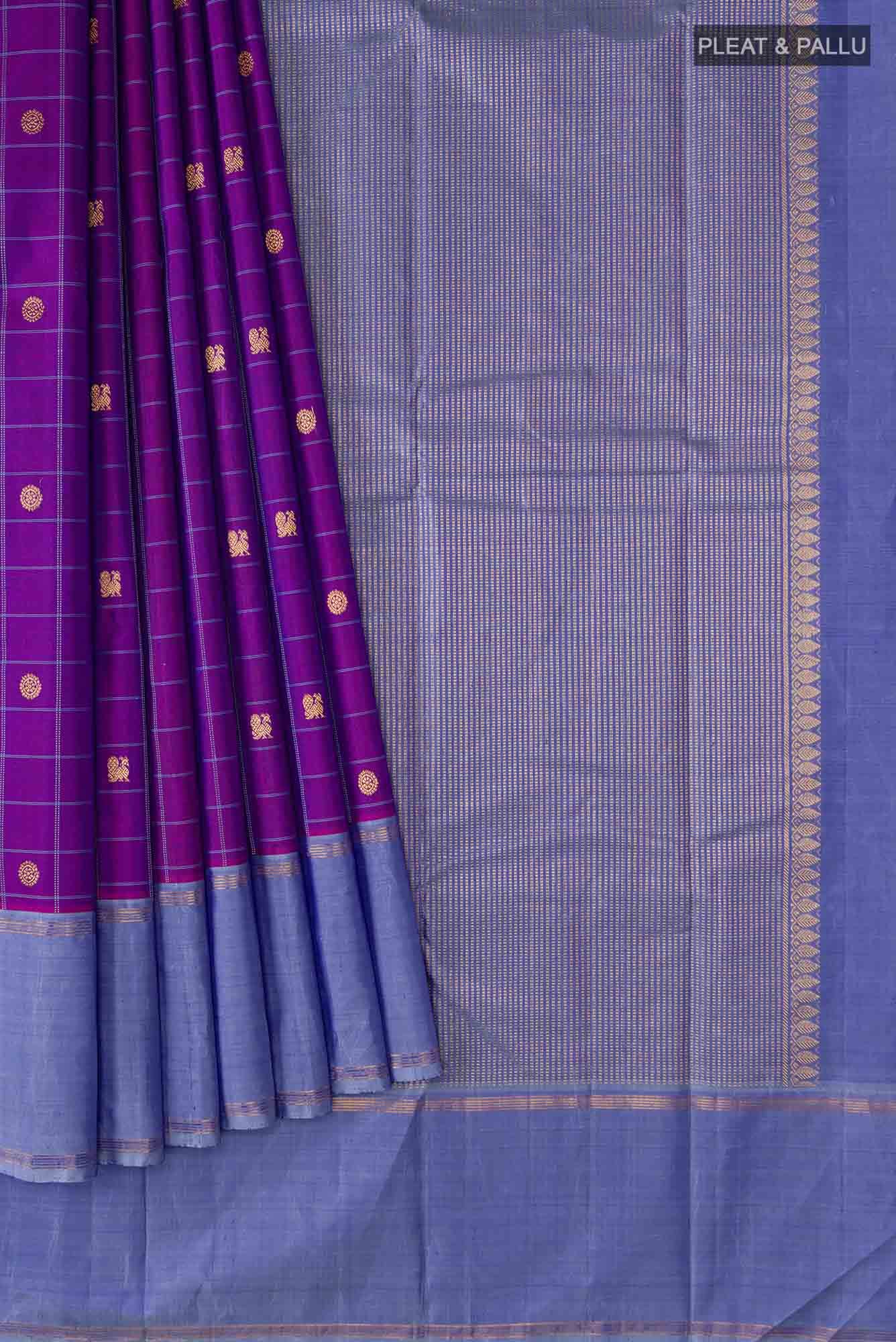Purple Kanchipuram Silk Saree
