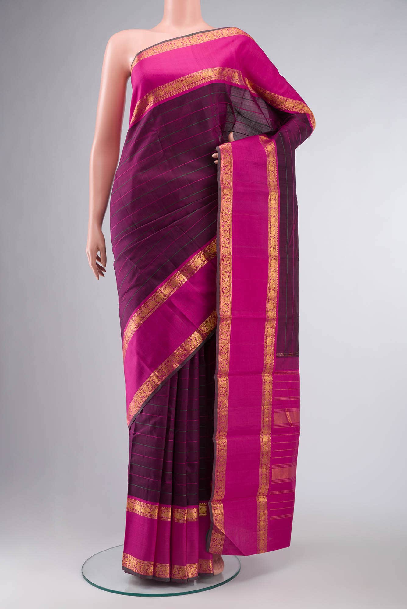 Purple Kanchipuram Silk Saree