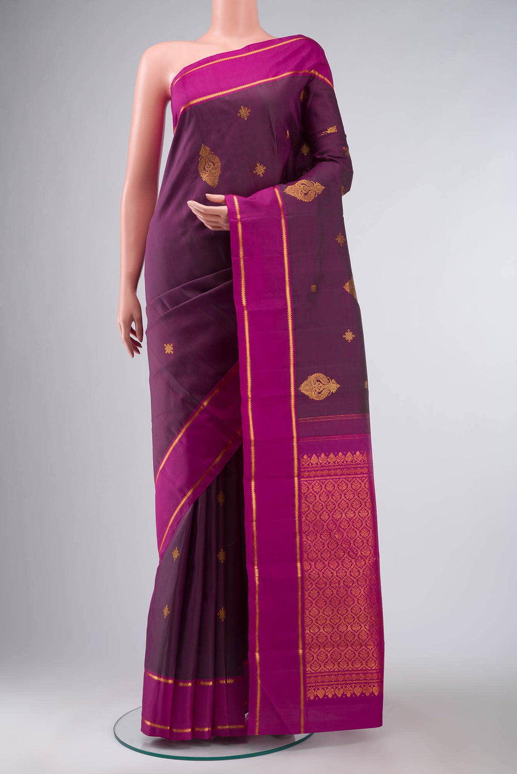Purple Kanchipuram Silk Saree