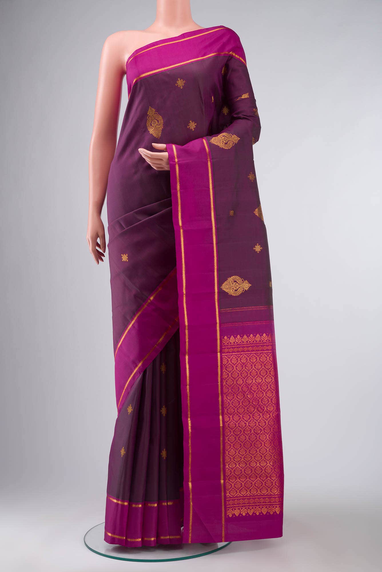 Purple Kanchipuram Silk Saree