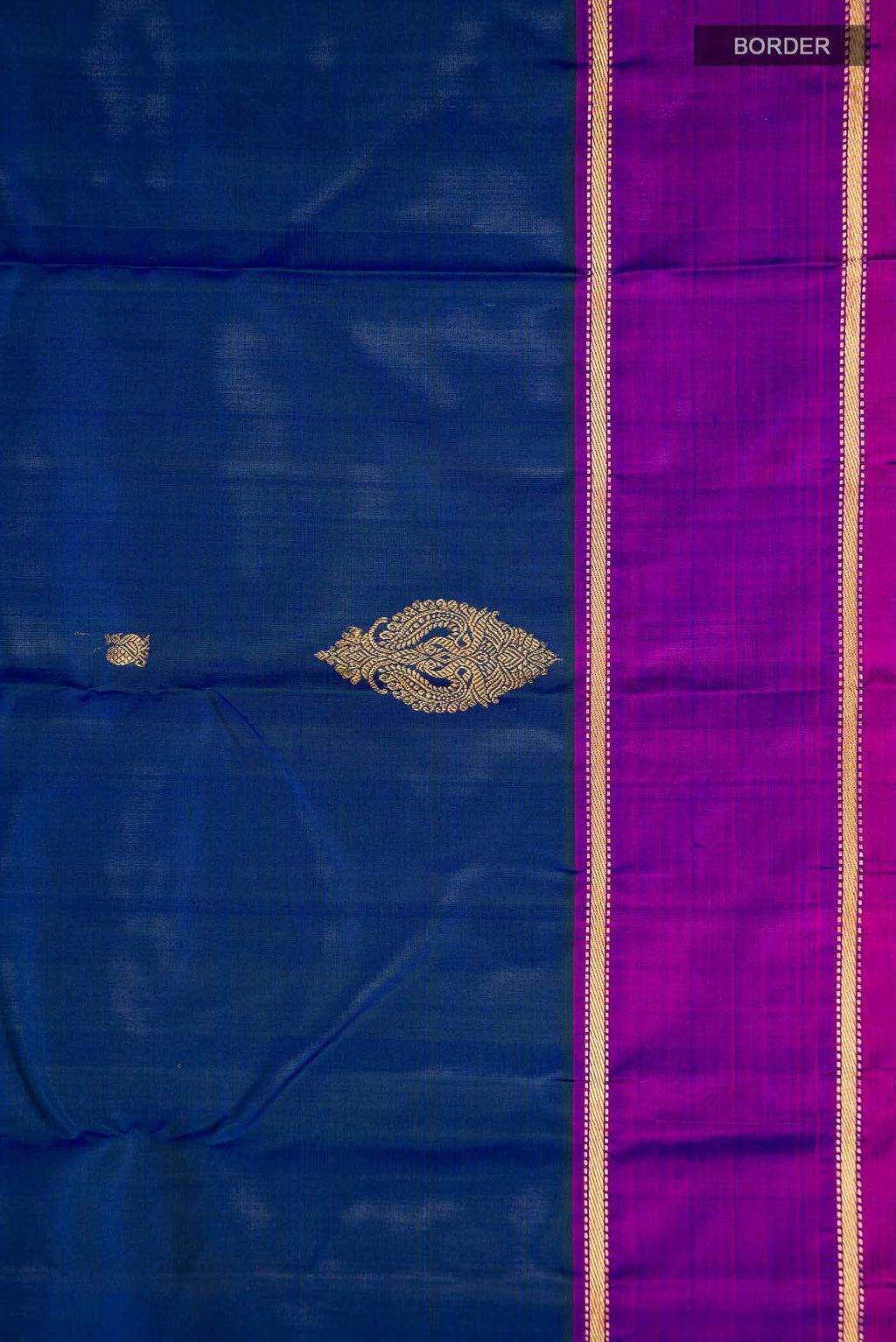 Blue with Green Dual Tone Kanchipuram Silk Saree