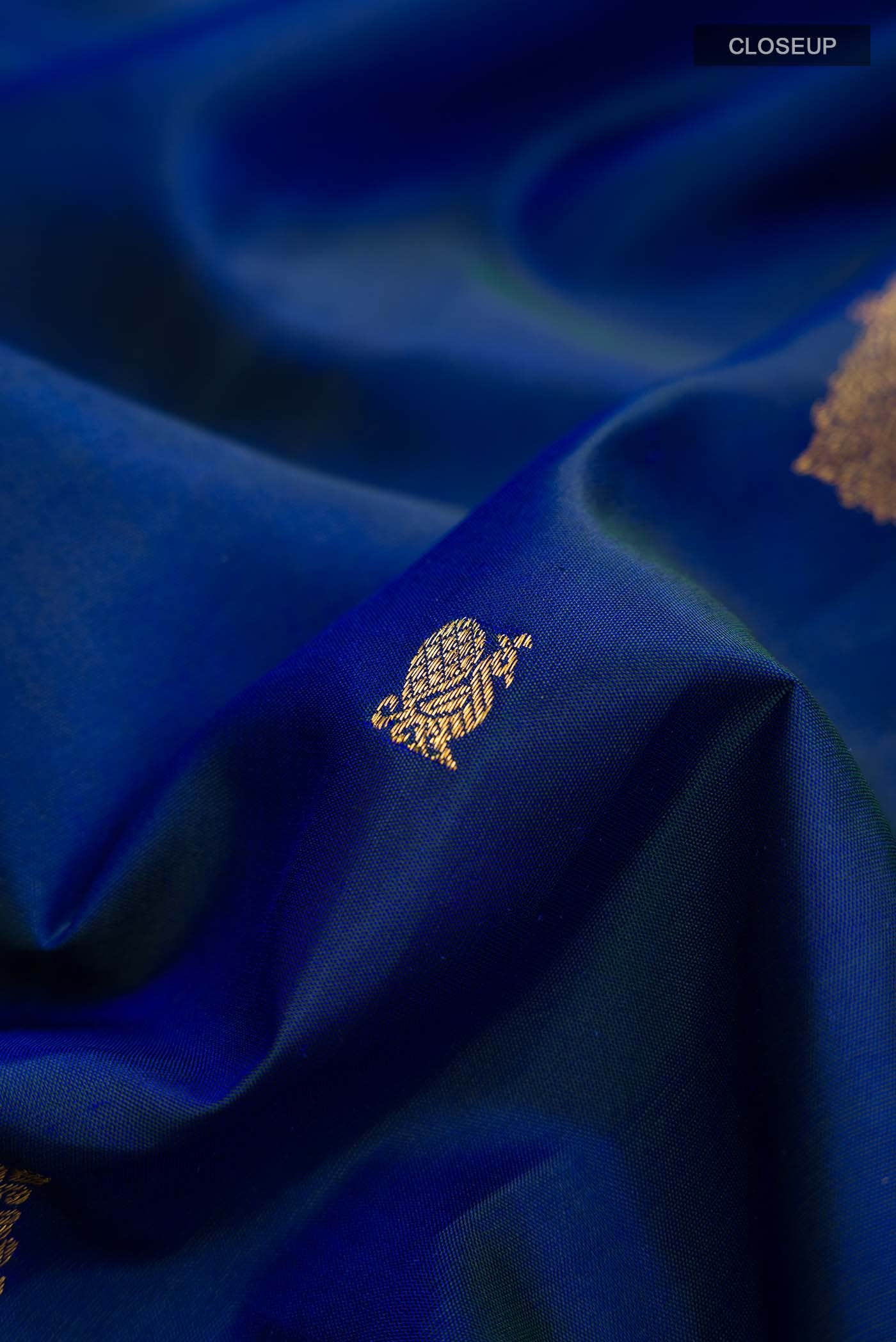 Blue with Green Dual Tone Kanchipuram Silk Saree